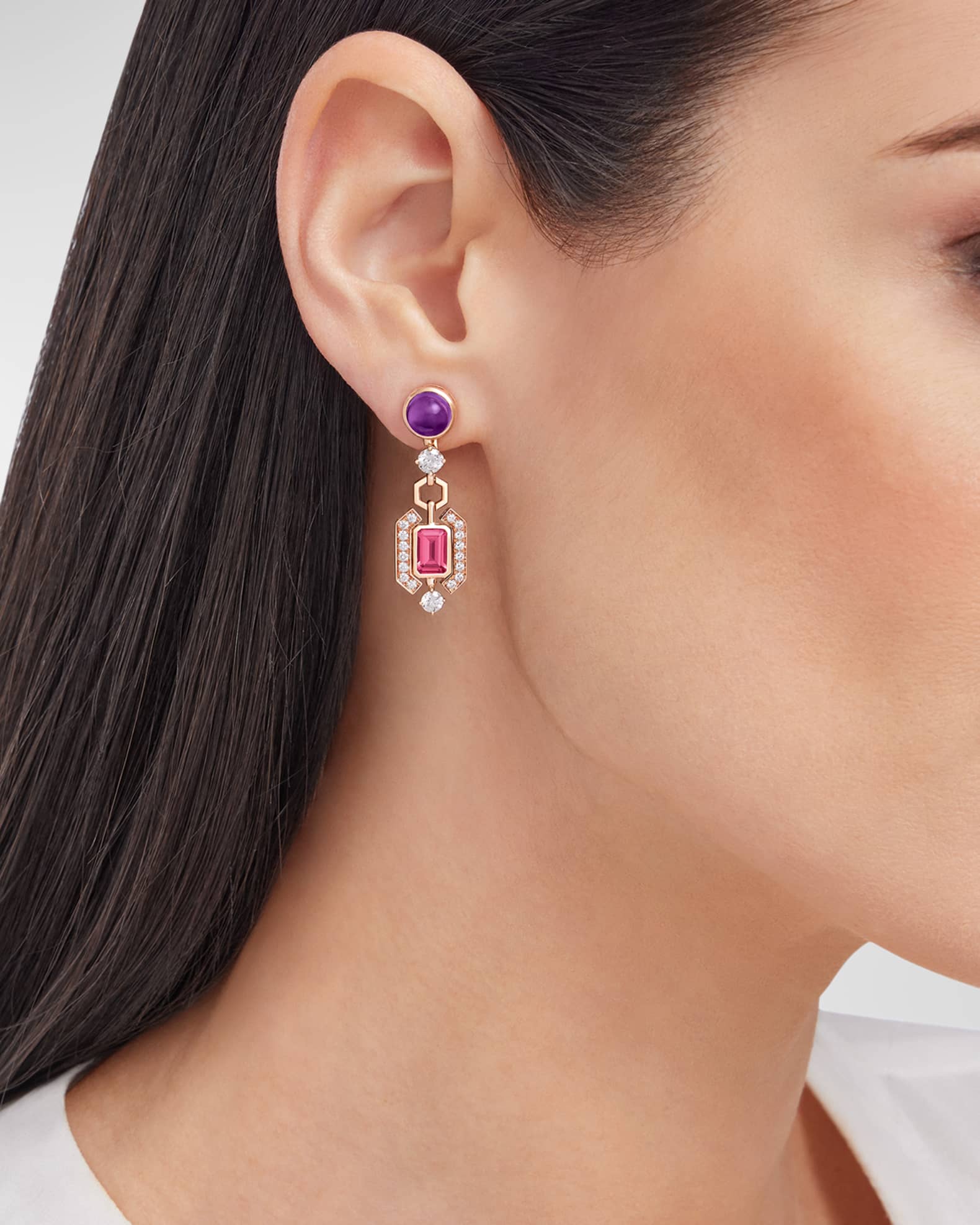 Allegra 18K Rose Gold Asymmetrical Earrings 1