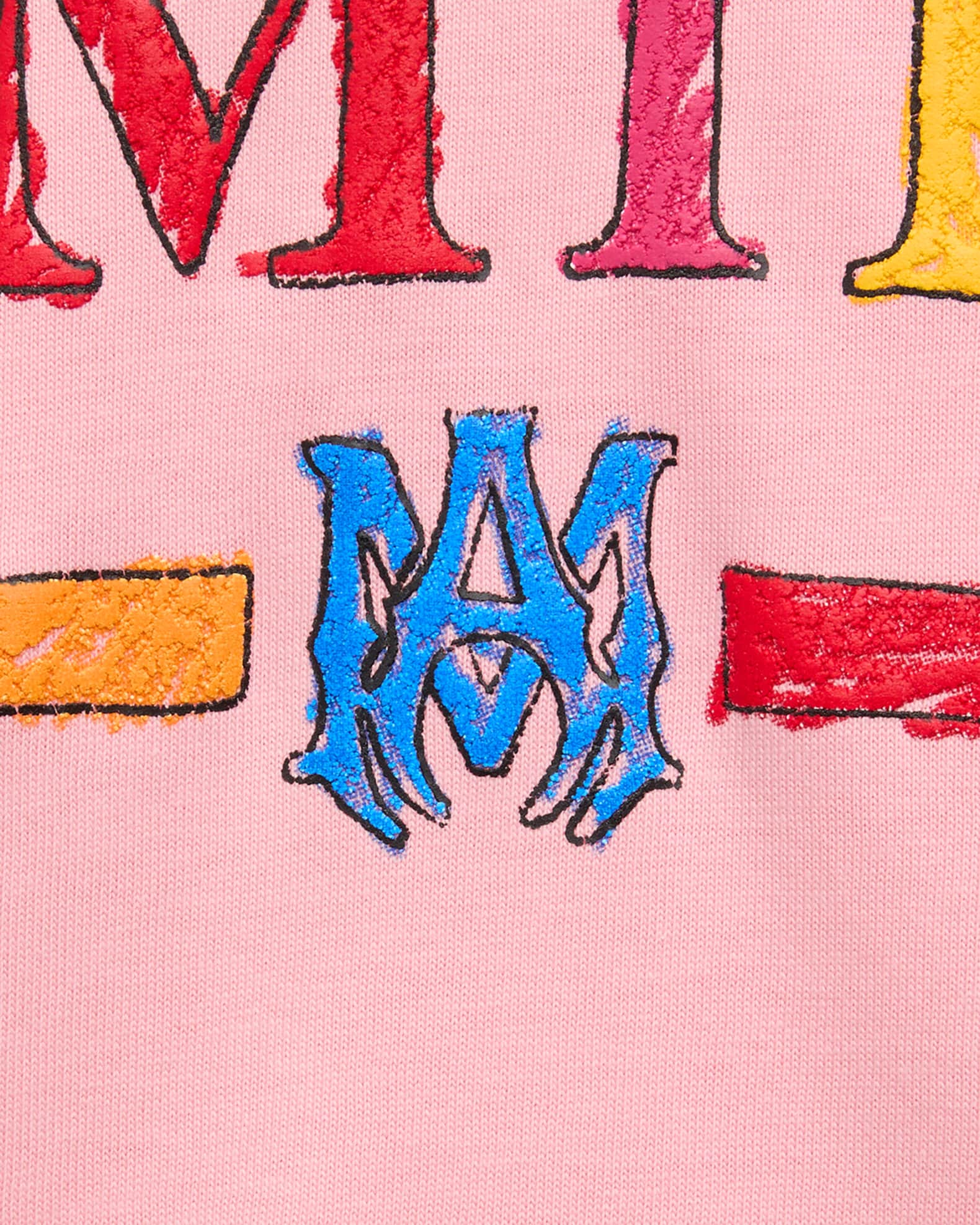 Amiri Kid's Crayon Sketch Logo-Print T-Shirt, Size 4-12 | Neiman Marcus