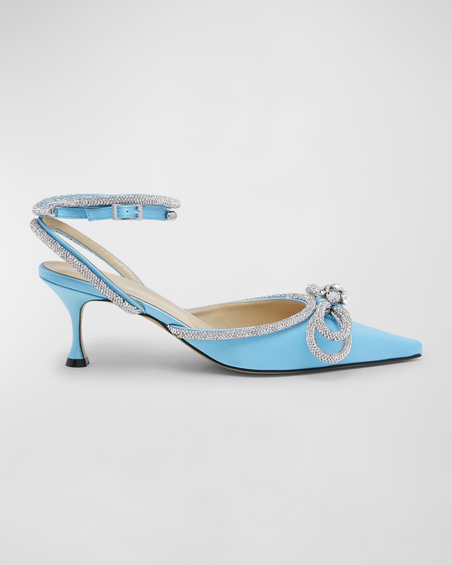 Blue Christian Louboutin Bow-Embellished Heels