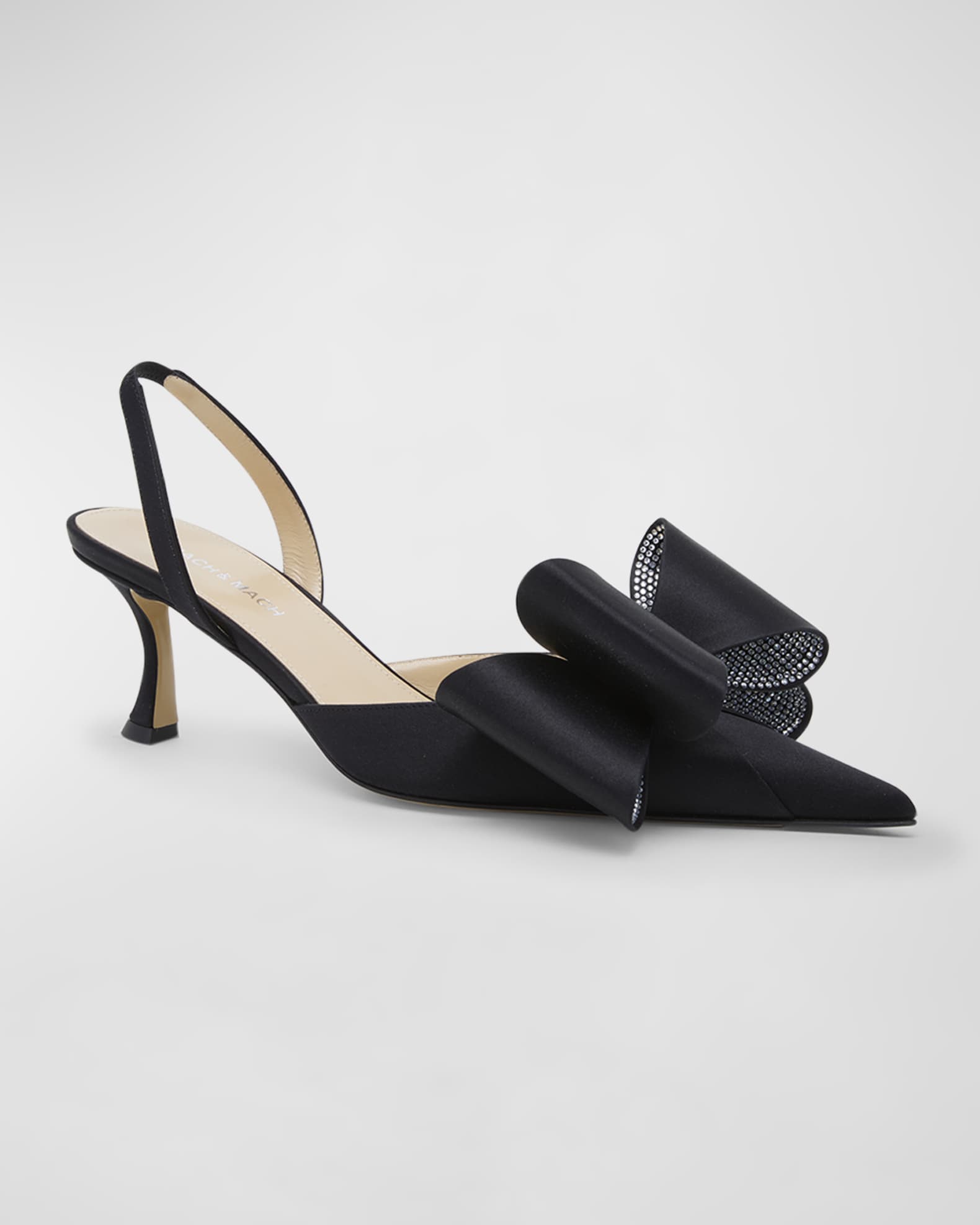Slingback pumps with bow sales