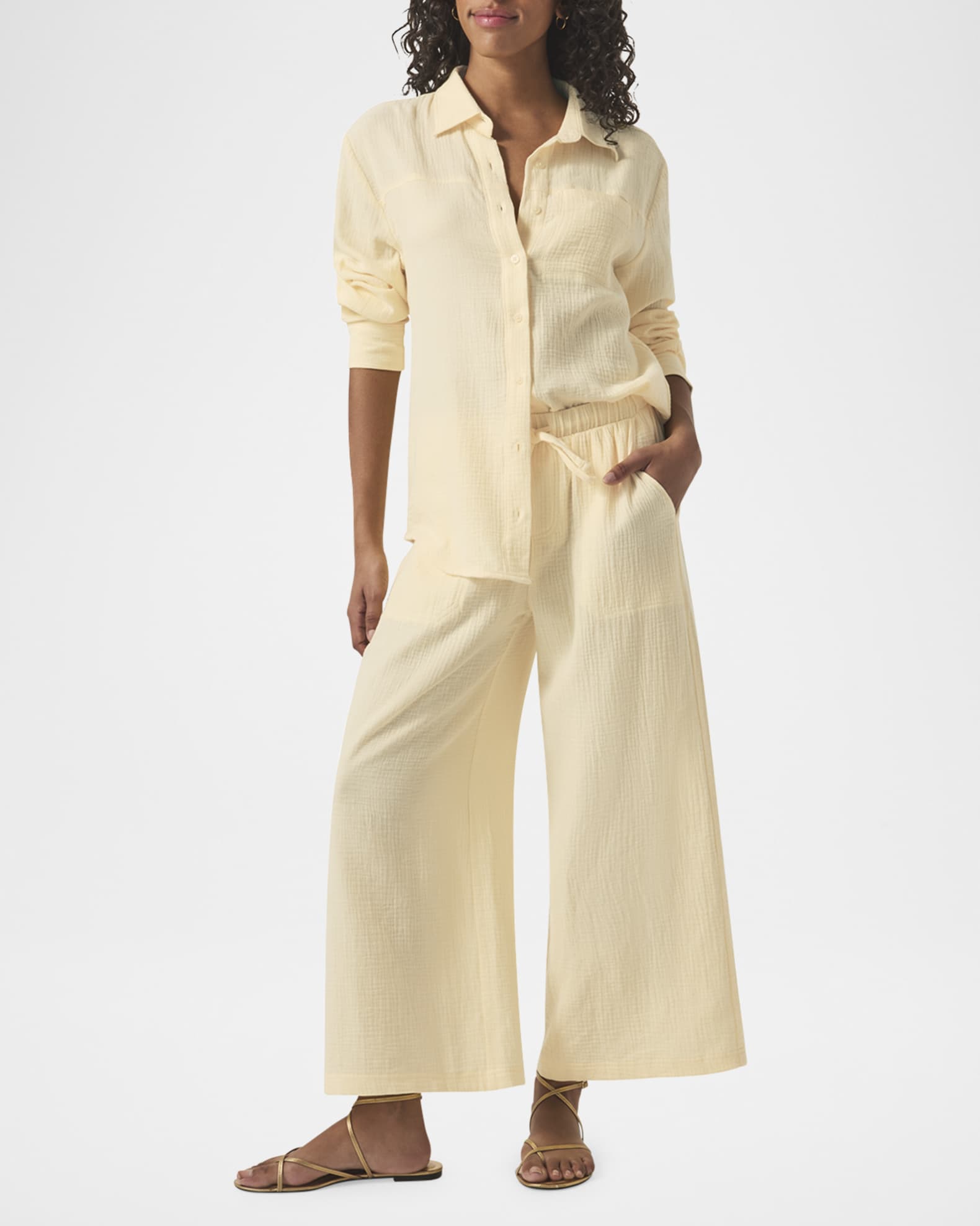 Kit Cotton Gauze Ankle Palazzo Pants 1