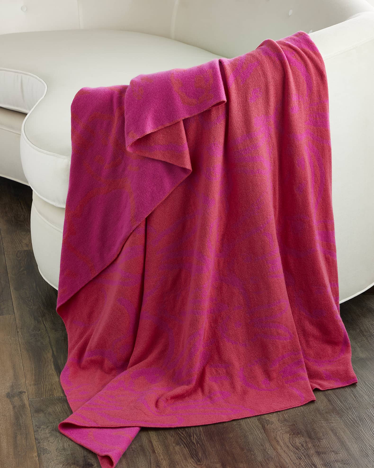 Hunt Slonem Rabbit Run Cashmere Throw Blanket Neiman Marcus