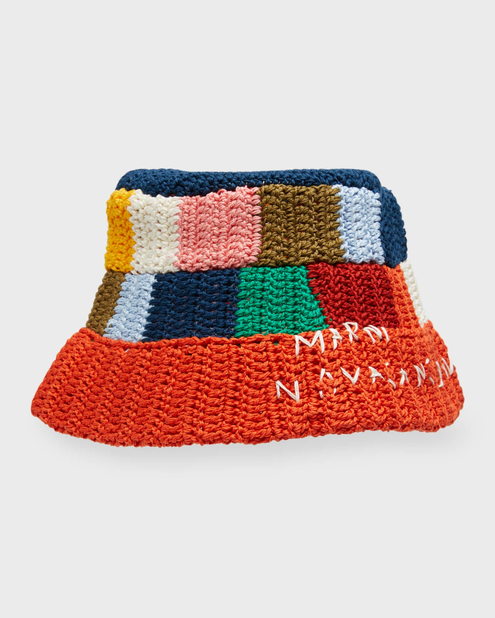 Marni x No Vacancy Inn Men's Multicolor Knit Bucket Hat Neiman Marcus