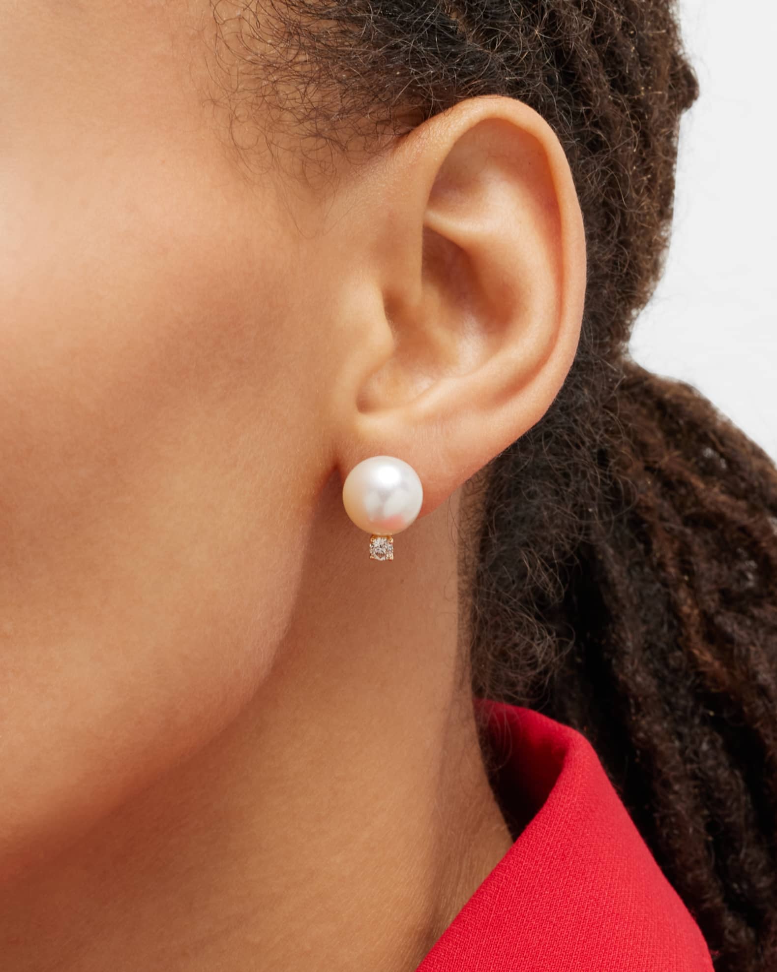 Belpearl 18K Yellow Gold 11mm South Sea Pearl and Diamond Earrings 1