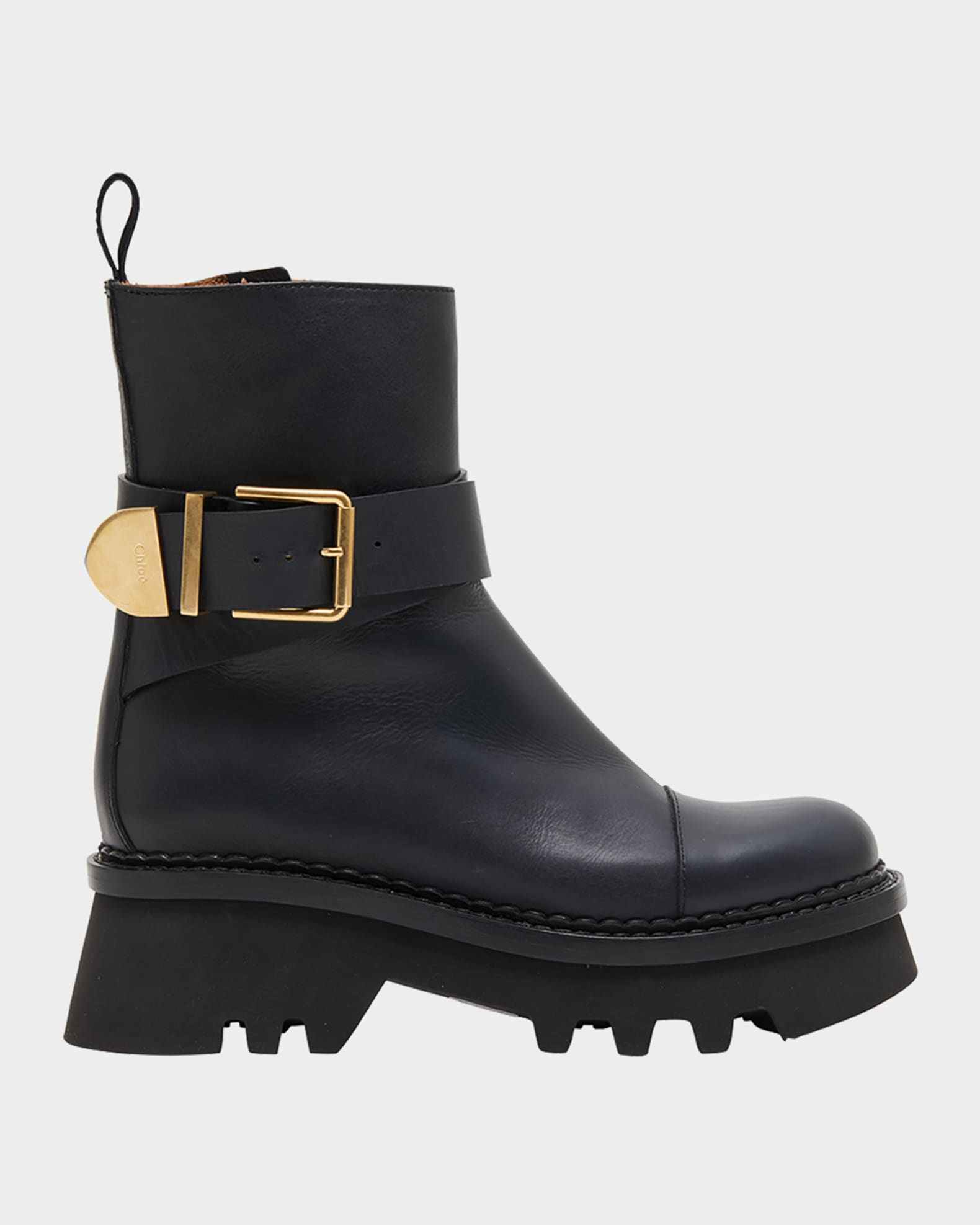 Chloe Owena Leather Buckle Boots | Neiman Marcus