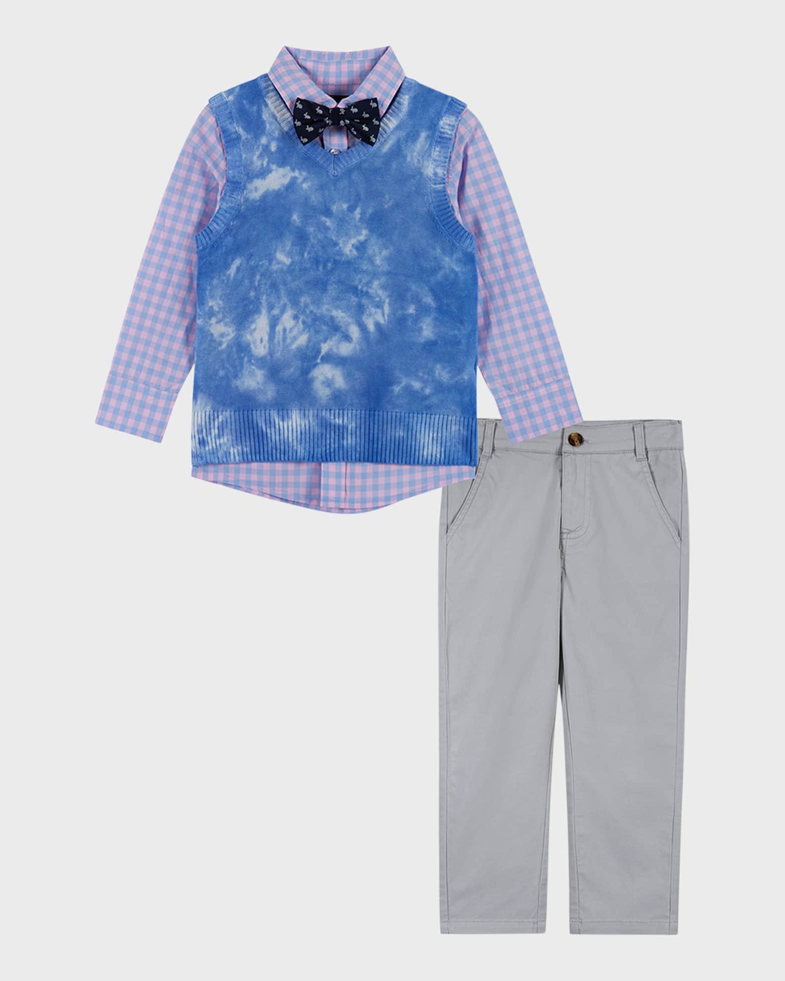Andy & Evan Boy's Three-Piece Sweater Vest Set, Size 2-7
