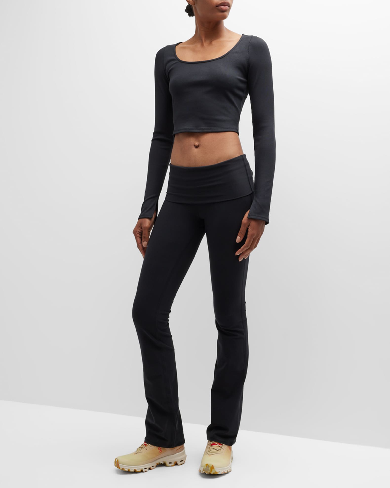 ALO YOGA Alosoft Rib Form Long-Sleeve Crop Top for Women