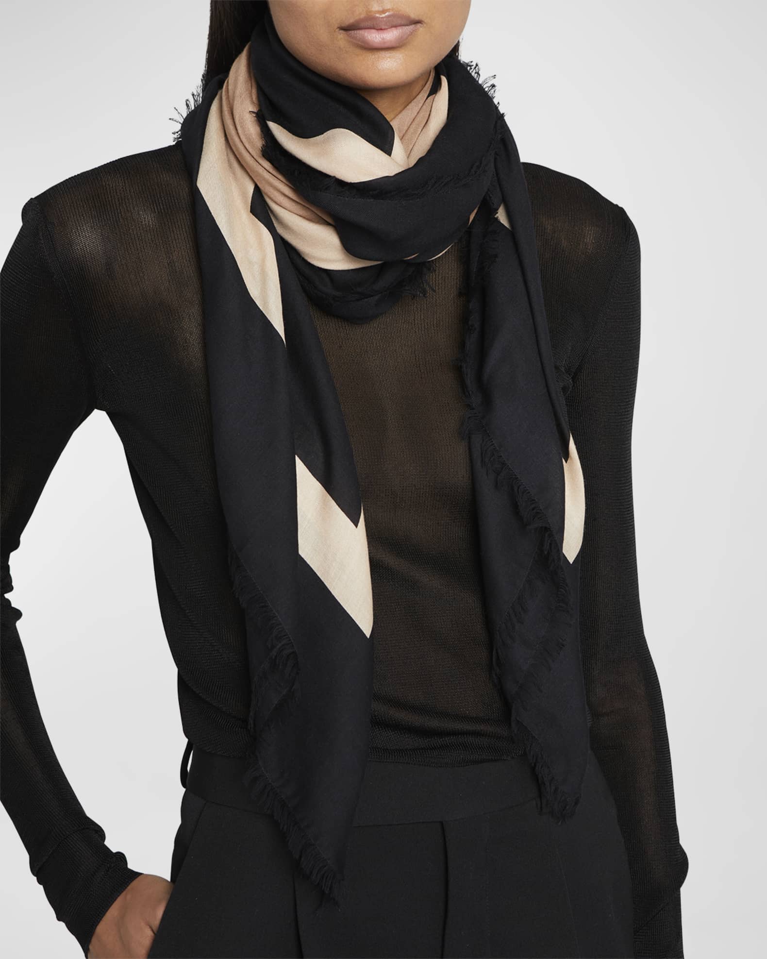 Modal Cashmere Scarf in Paper Cut Roses