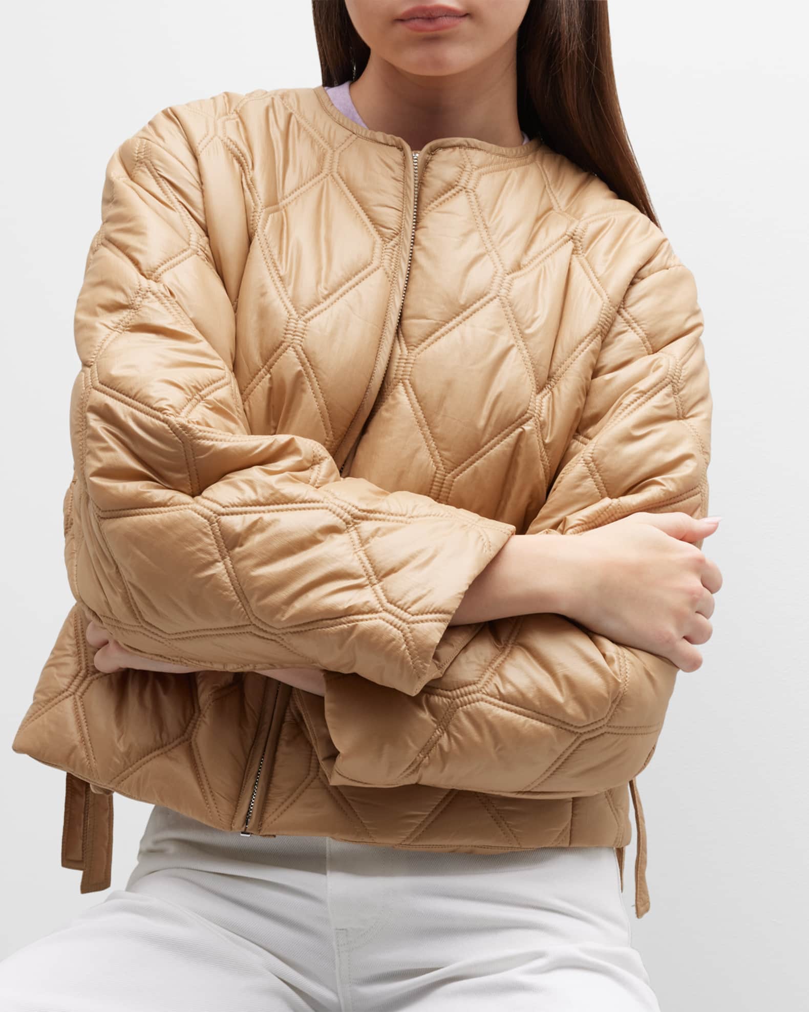 Ganni Shiny Quilted Jacket | Neiman Marcus