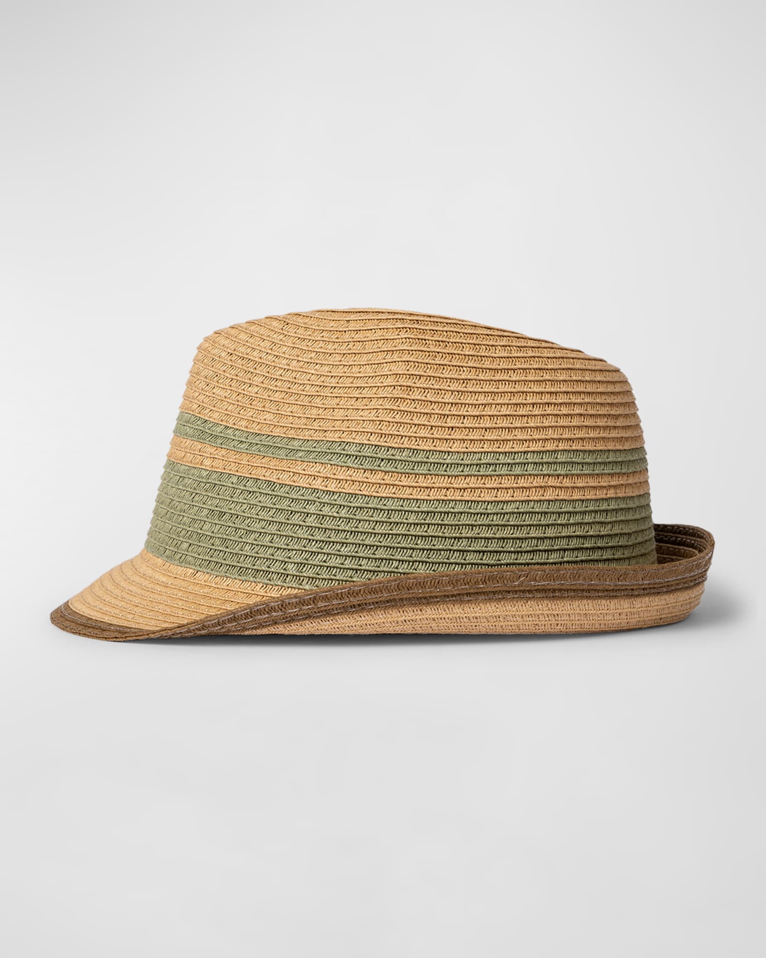 Emporio Armani Kids striped woven-raffia hat - Neutrals