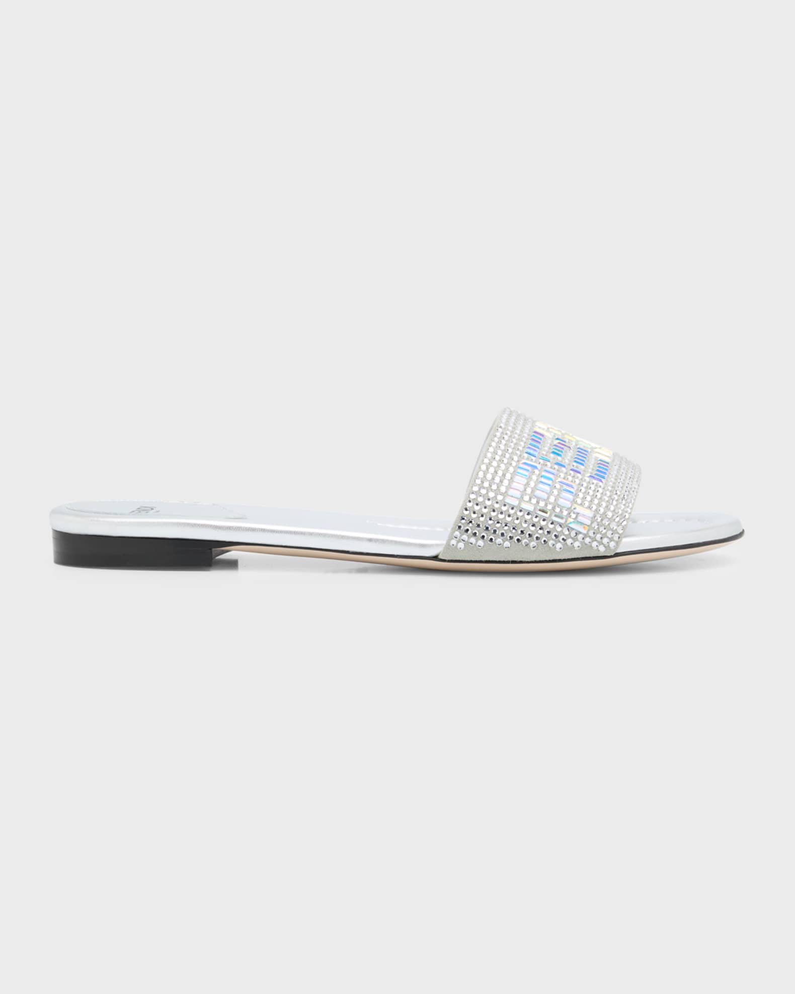 Fendi logo pearly slide mule on sale