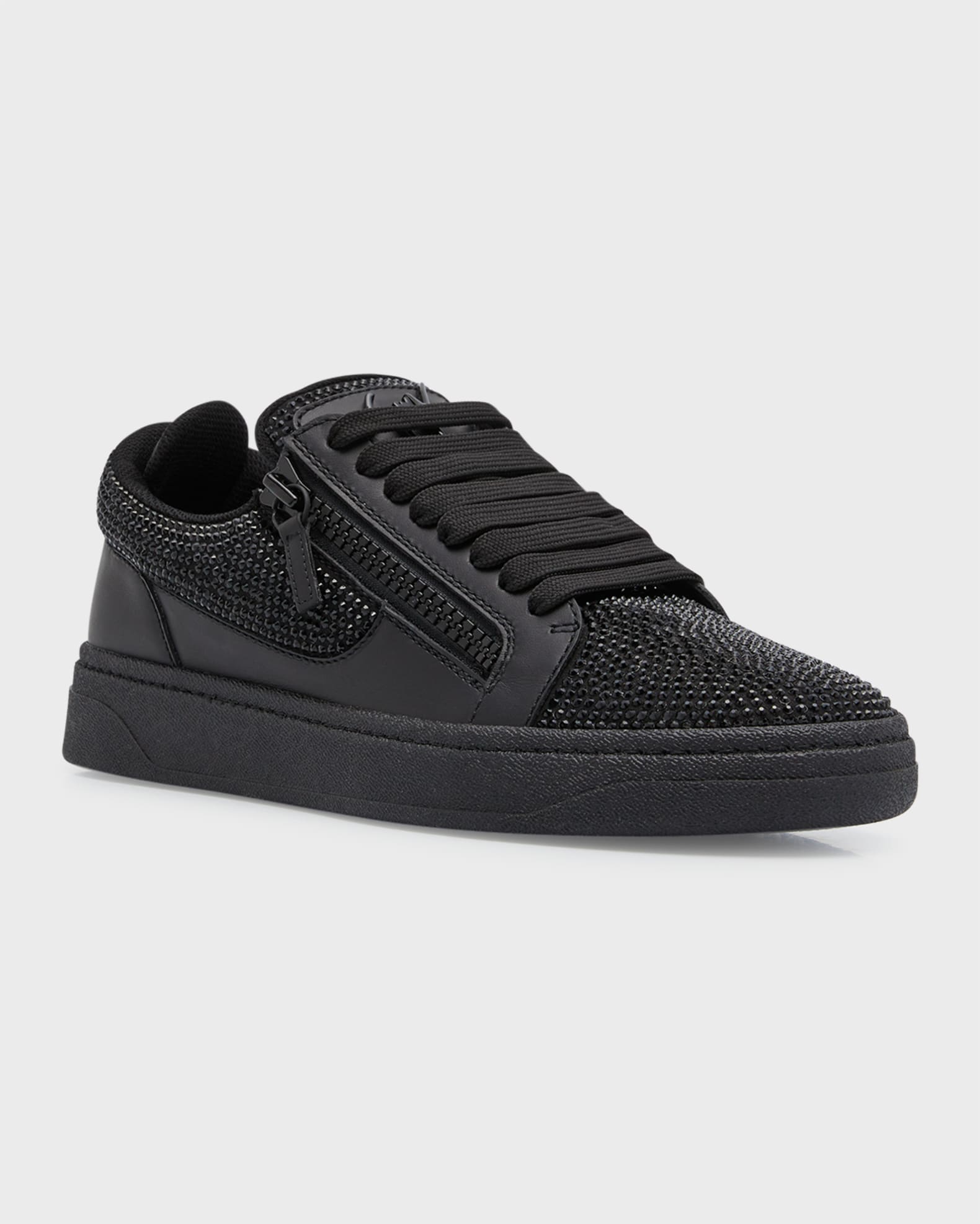 期間限定セール Giuseppe Zanotti Men's GZ 94 Crystal Leather Low Top ジュゼッペザノッティ