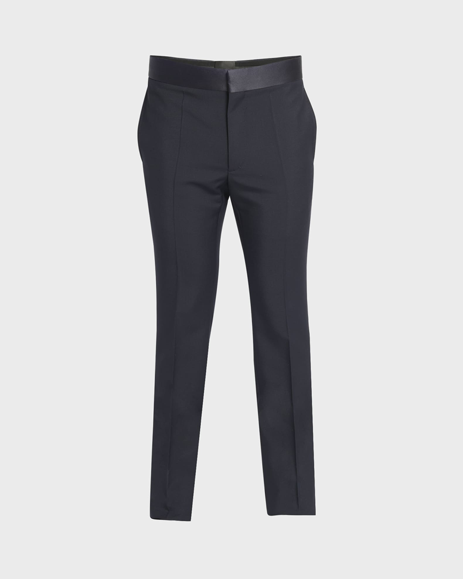 Black Elasticated-waist pinstripe-twill trousers, Giorgio Armani