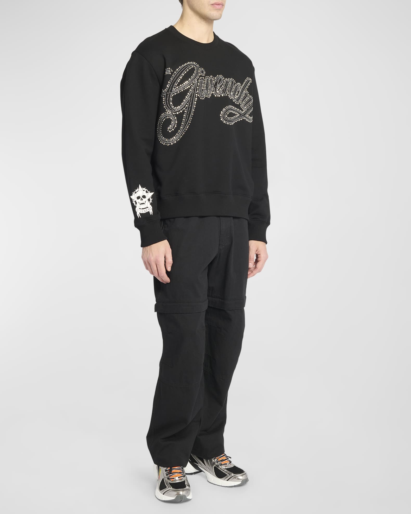 Givenchy Men's Studded Logo Sweatshirt | Neiman Marcus