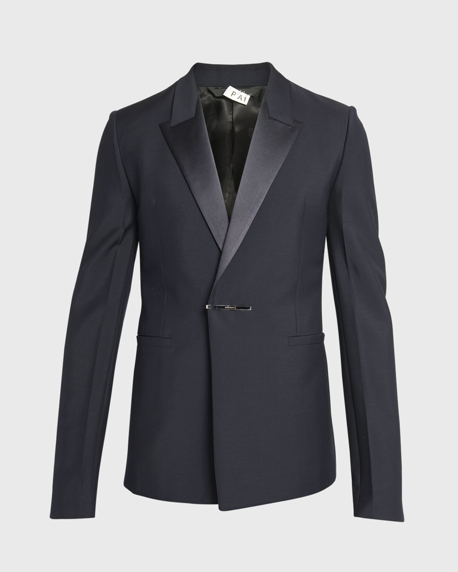 Men's Evening Jacket with Metal Clip Closure