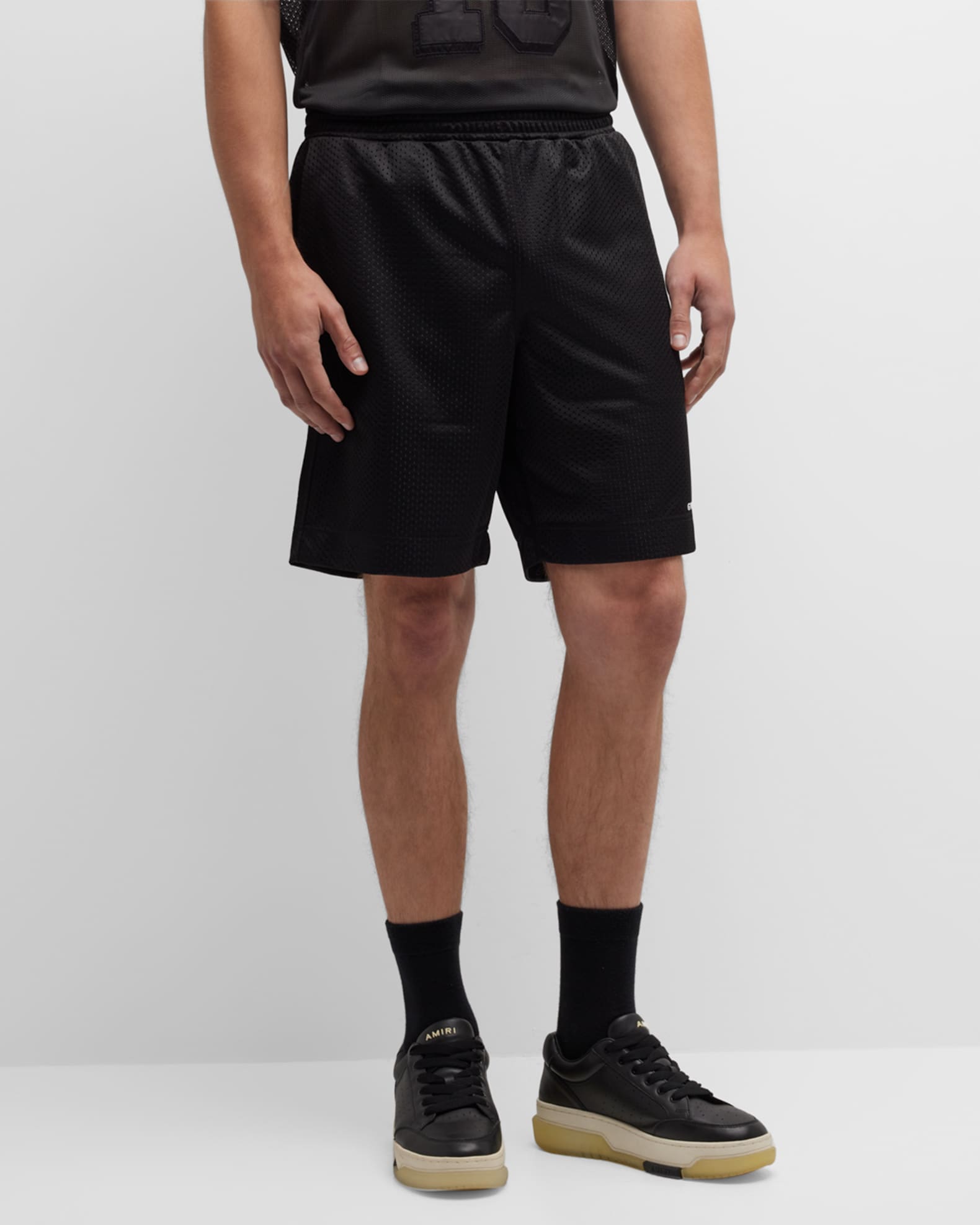 Givenchy Men's Mesh Basketball Shorts Neiman Marcus