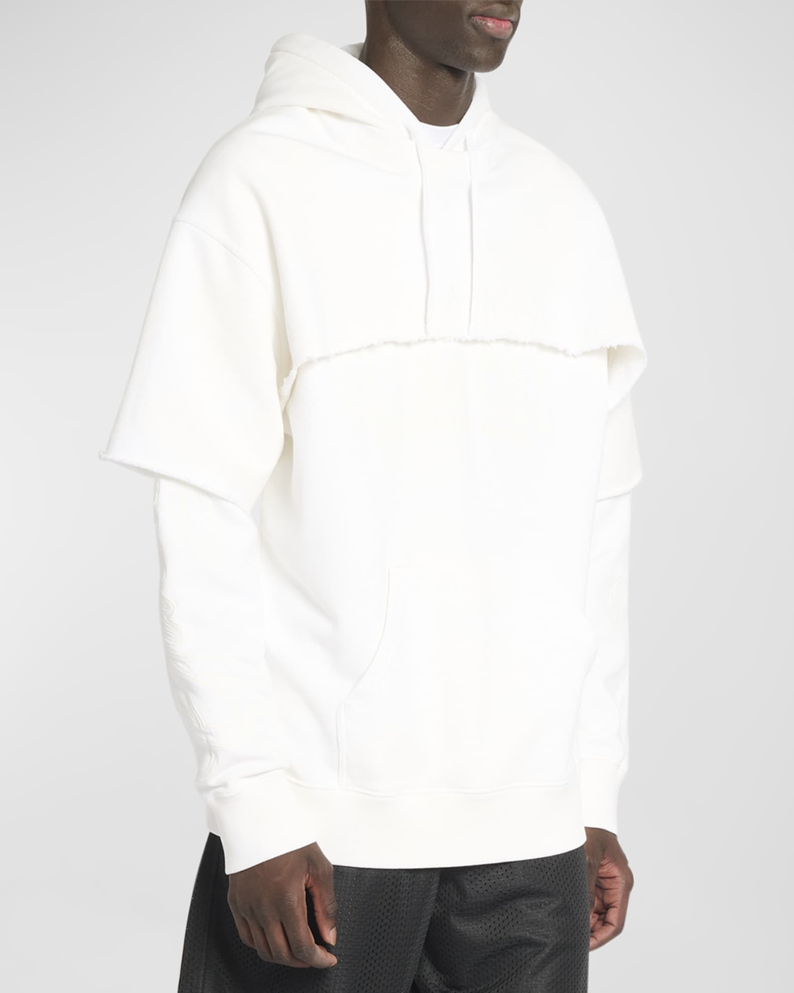 Givenchy Men s Tonal Layered Hoodie Neiman Marcus