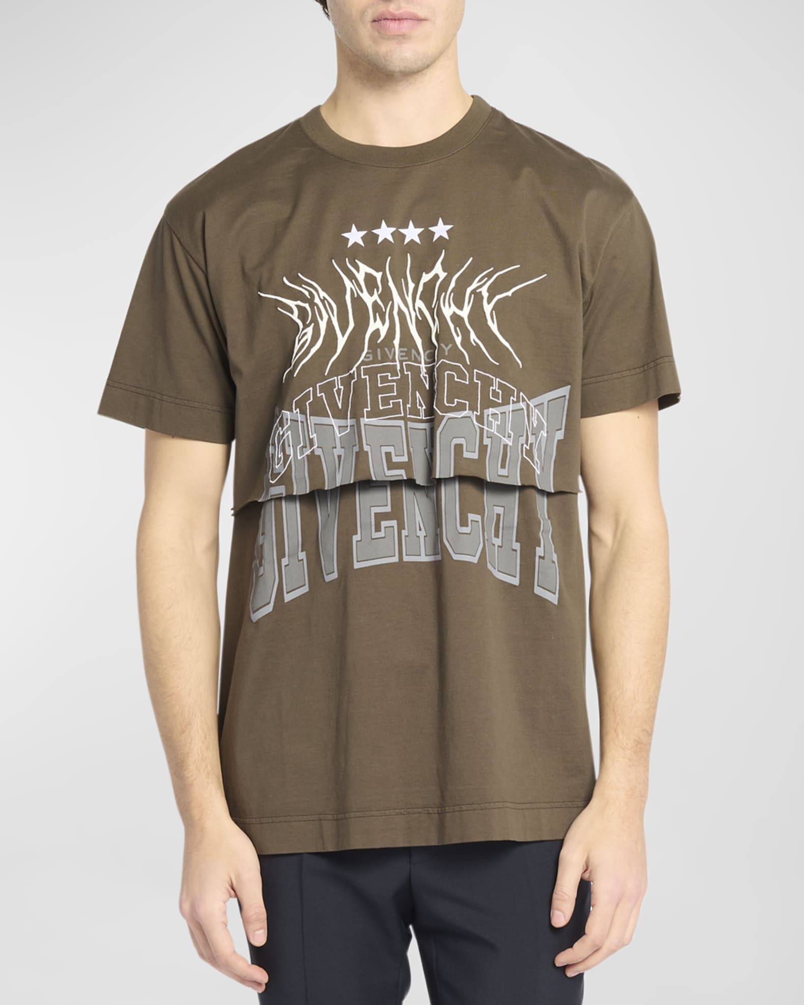 Givenchy Men's Layered Logo T-Shirt | Neiman Marcus