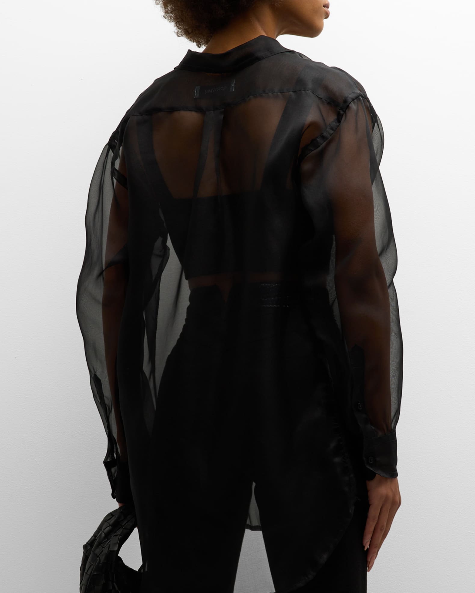 Sheer silk ombré shirt