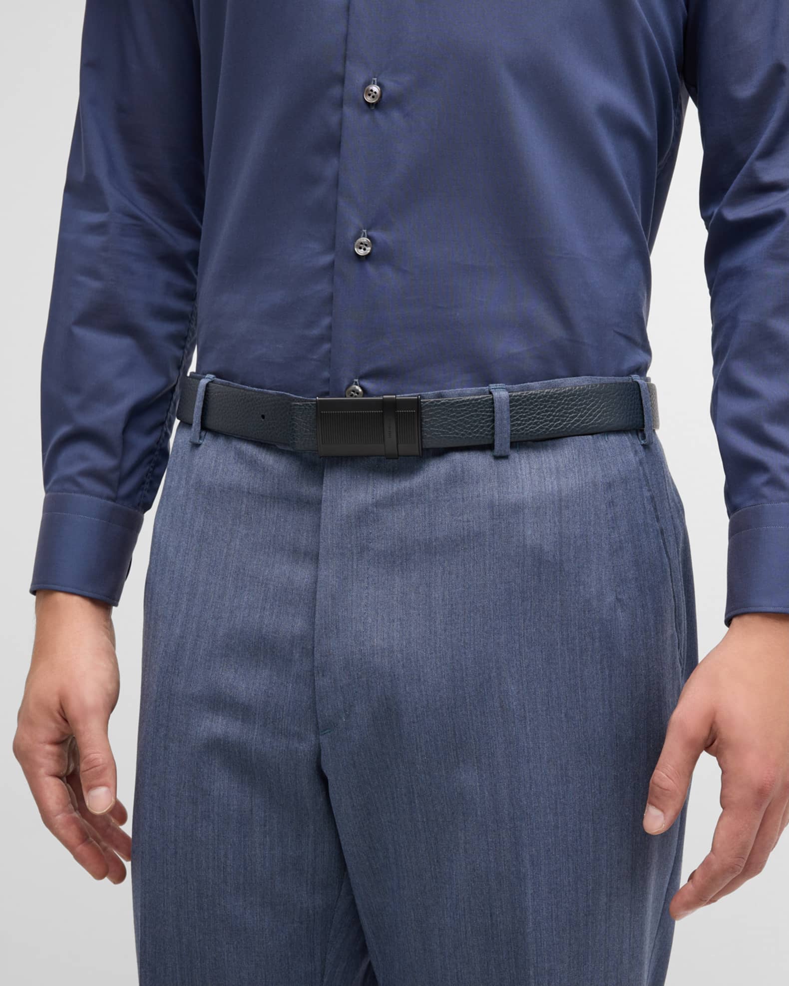 Ferragamo Men's Jacquard Gancini Tie Blue main image 1