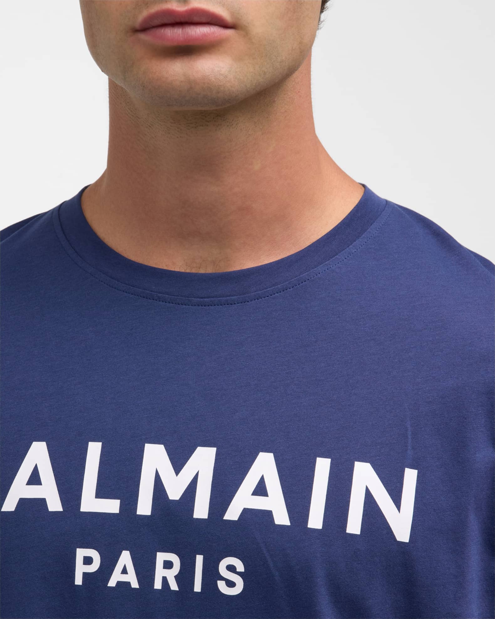 Balmain Men's Logo-Print Crew T-Shirt | Neiman Marcus