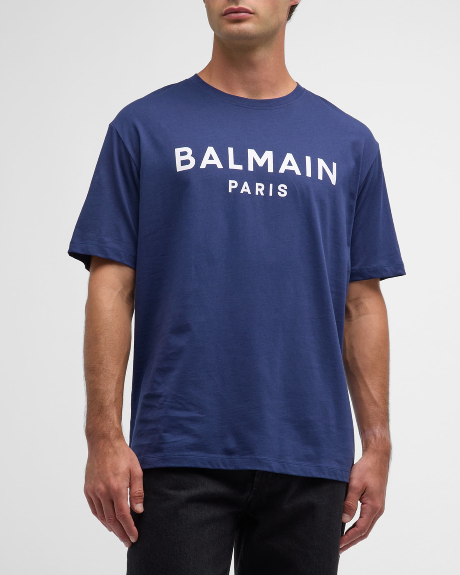 Balmain Men's Logo-Print Crew T-Shirt | Neiman Marcus