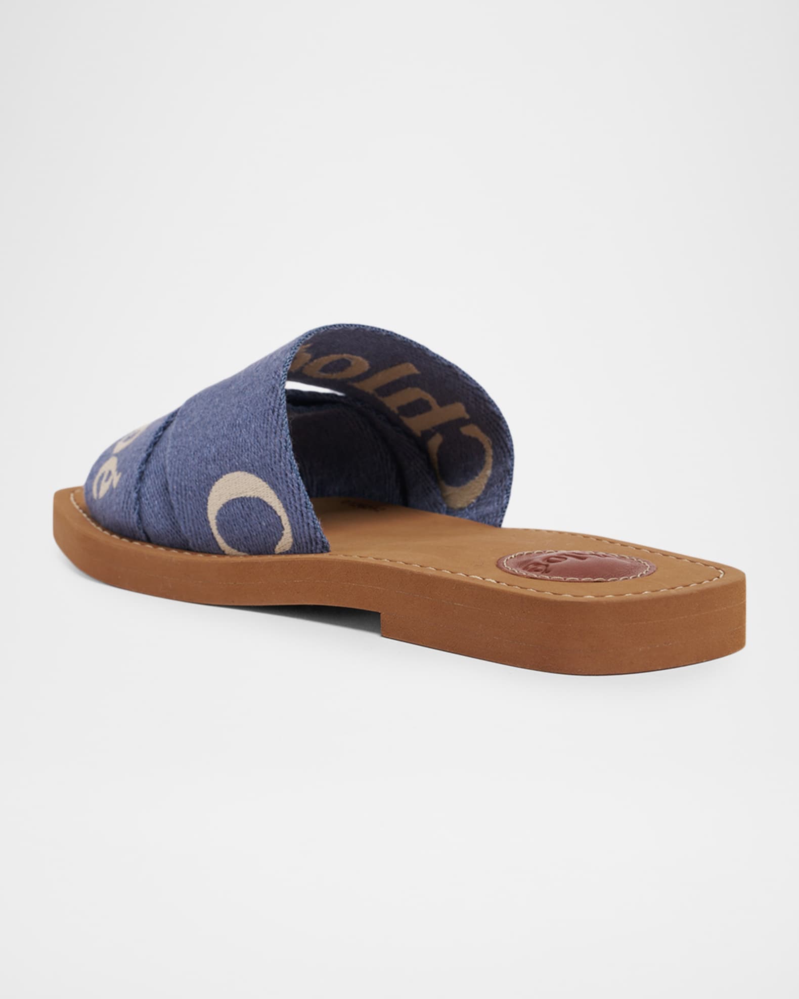 Chloe x High Summer Woody Embroidered Logo Flat Sandals | Neiman