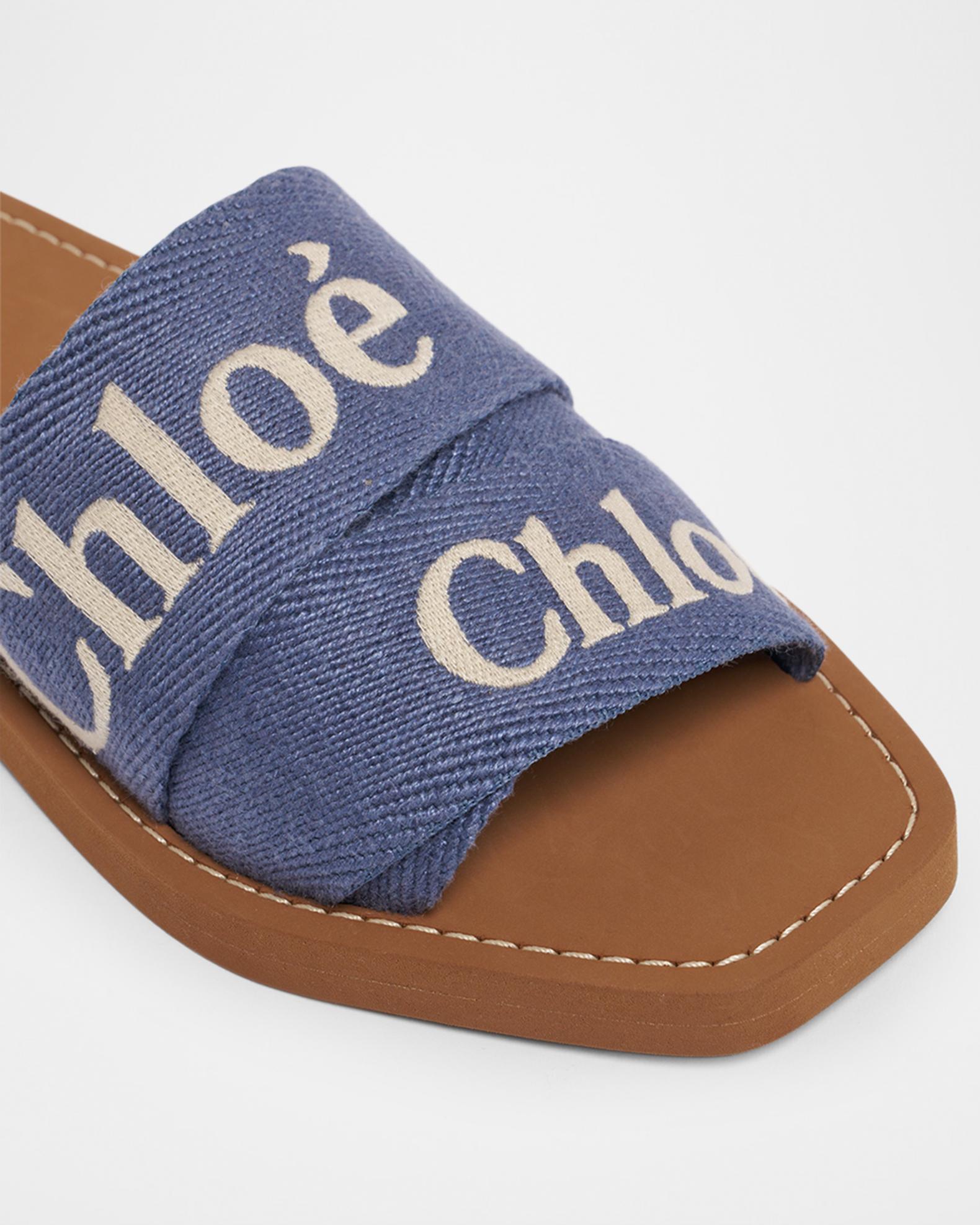 Chloe x High Summer Woody Embroidered Logo Flat Sandals | Neiman
