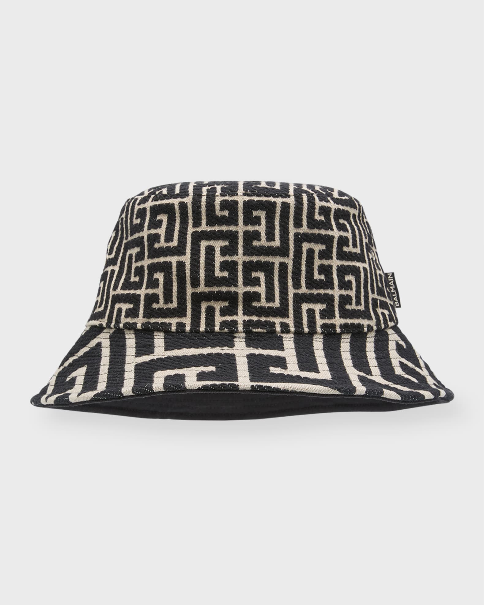 Balmain Mix Monogram Jacquard Bucket Hat | Neiman Marcus