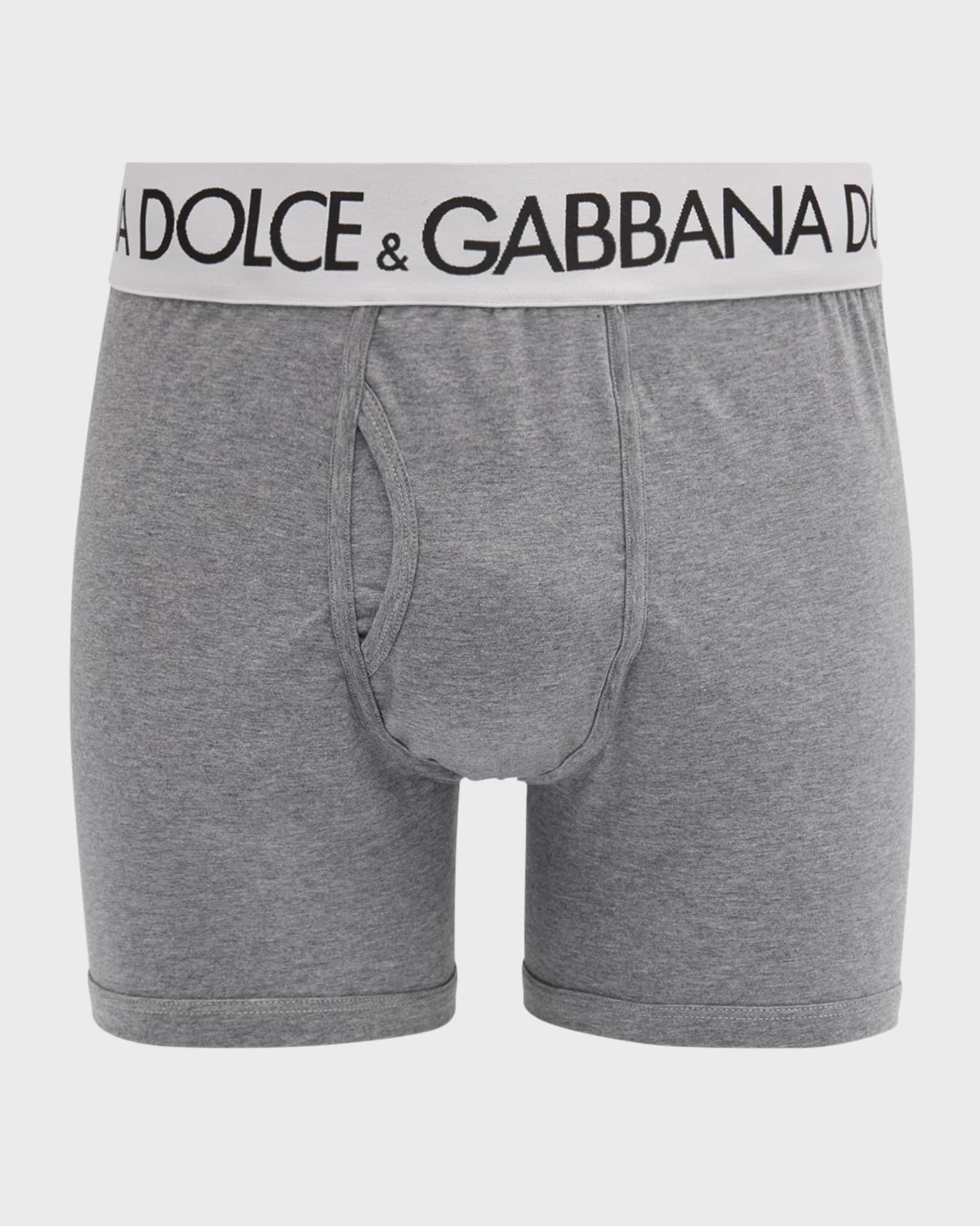 Dolce&Gabbana Men's Waistband-Logo Long Boxer Briefs