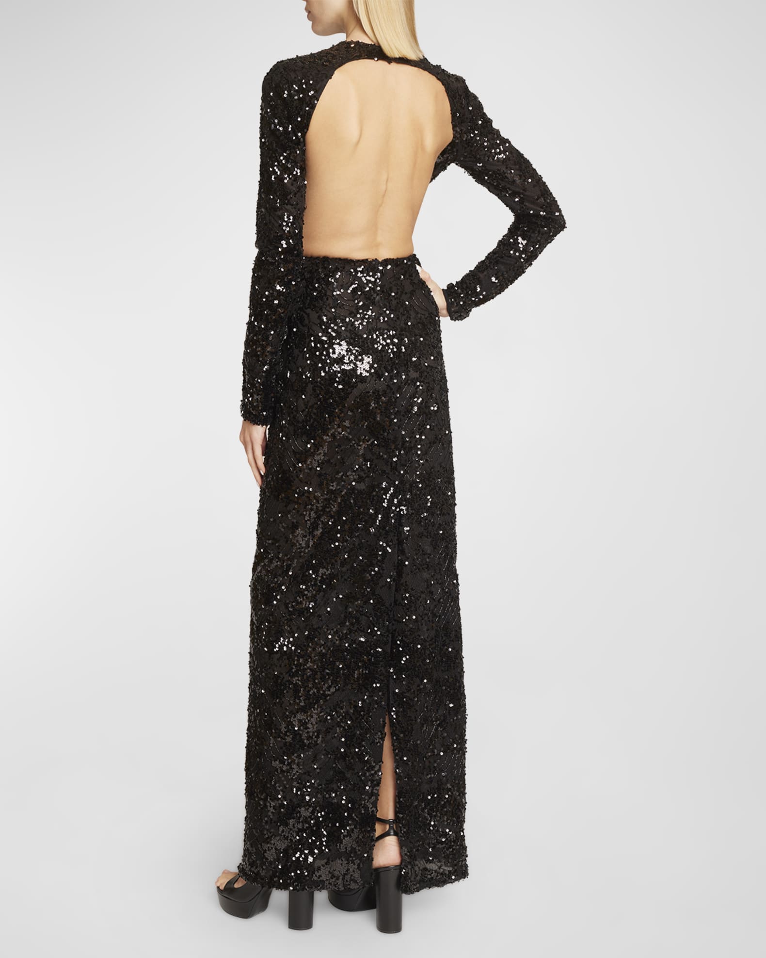 Givenchy White Cotton Sequinned Sleeve Dress