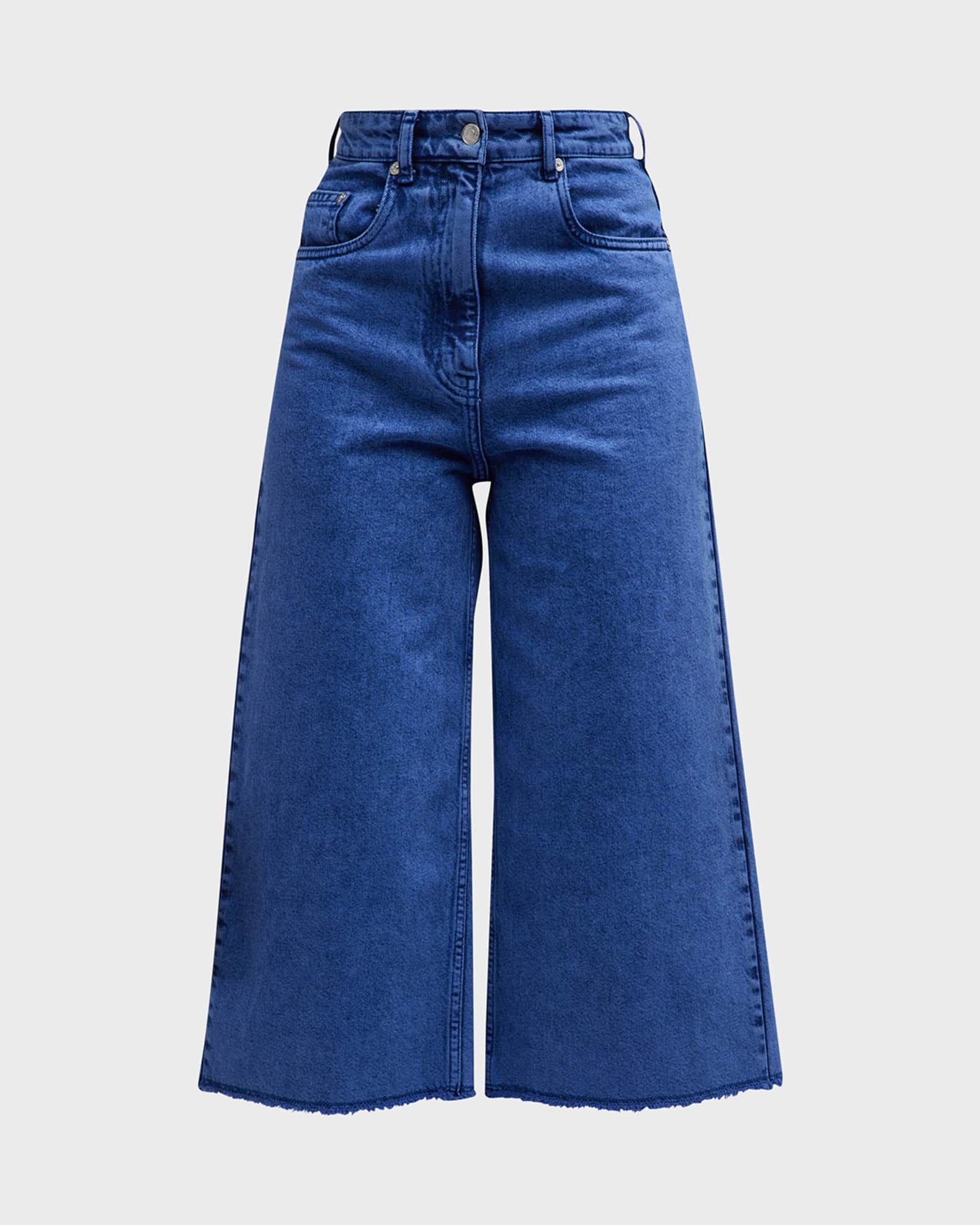 Moschino Jeans Recycled Denim Culotte Cropped Pants | Neiman Marcus