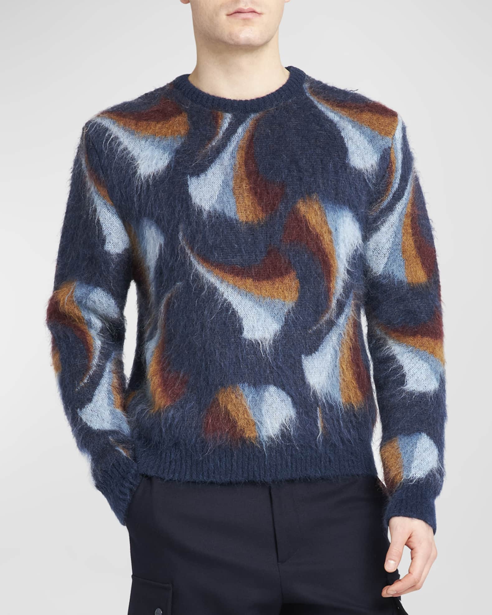 Etro Men's Geometric MohairBlend Sweater Neiman Marcus