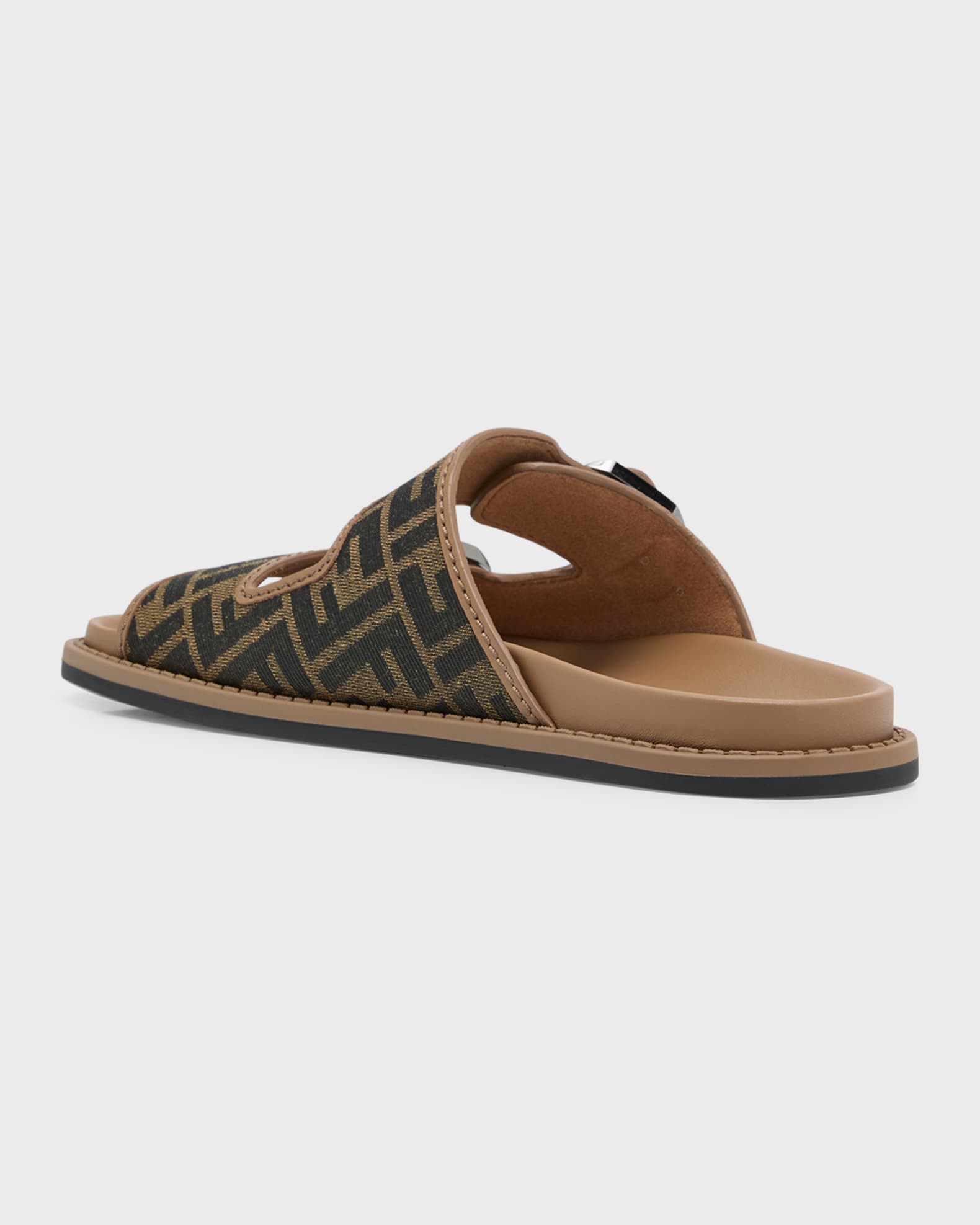 Fendi Men s FF Jacquard Slide Sandals Neiman Marcus