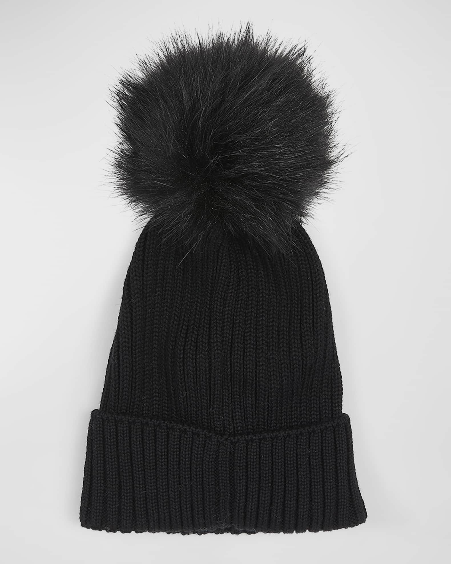 Moncler pom pom hat black clearance