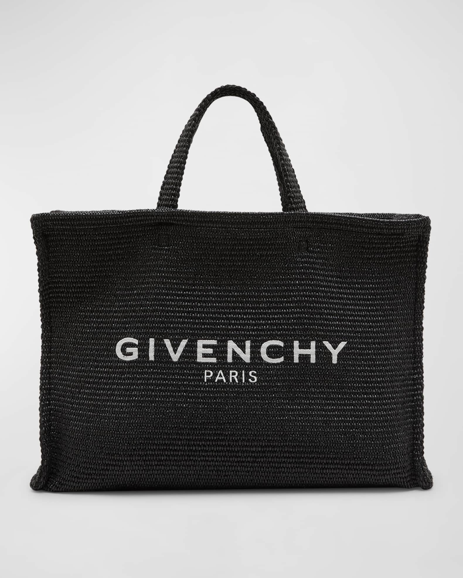 Givenchy Women's Large G Tote Shopping Bag in Raffia - Black