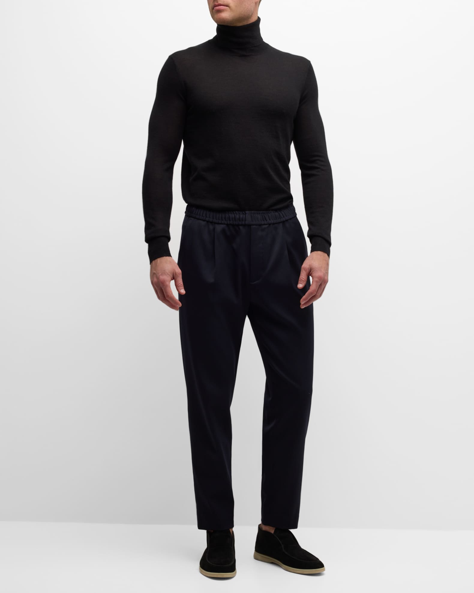 Neiman Marcus Men's CashmereSilk Turtleneck Sweater Neiman Marcus