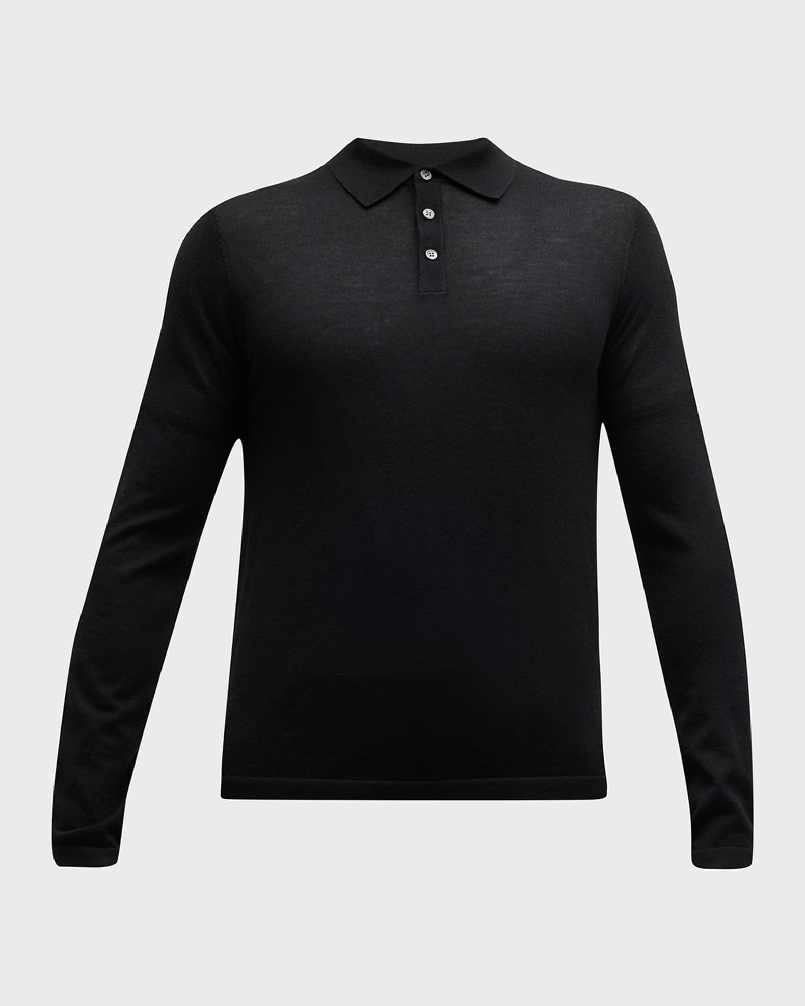 Neiman Marcus Men's CashmereSilk Polo Sweater Neiman Marcus