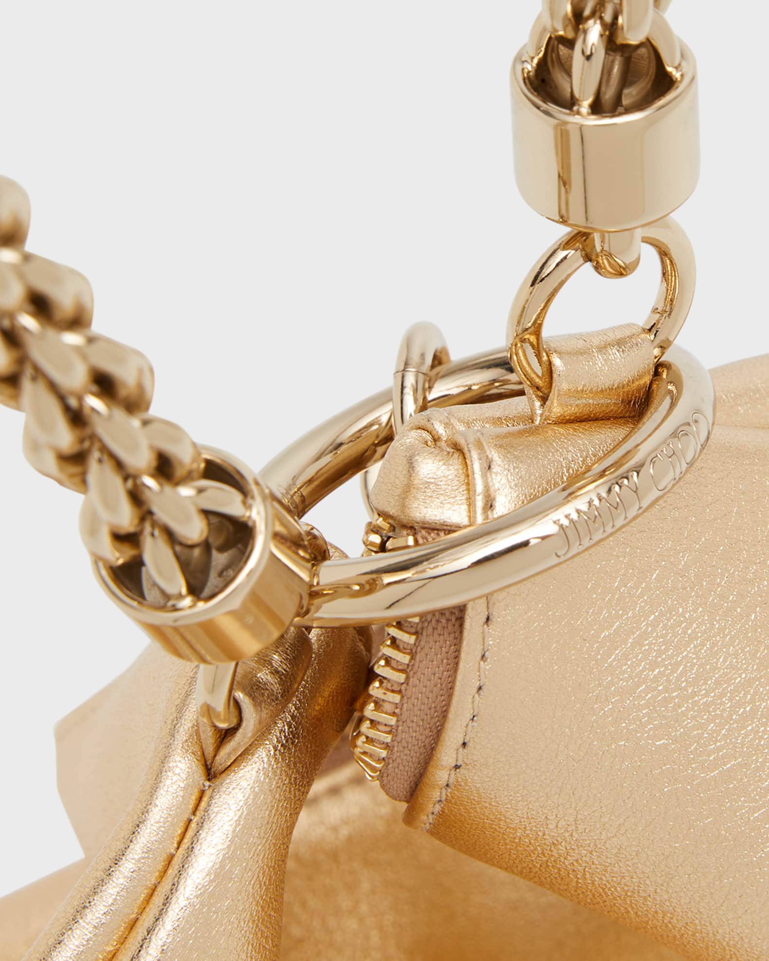 Jimmy Choo Callie Metallic Chain Top-Handle Bag | Neiman Marcus