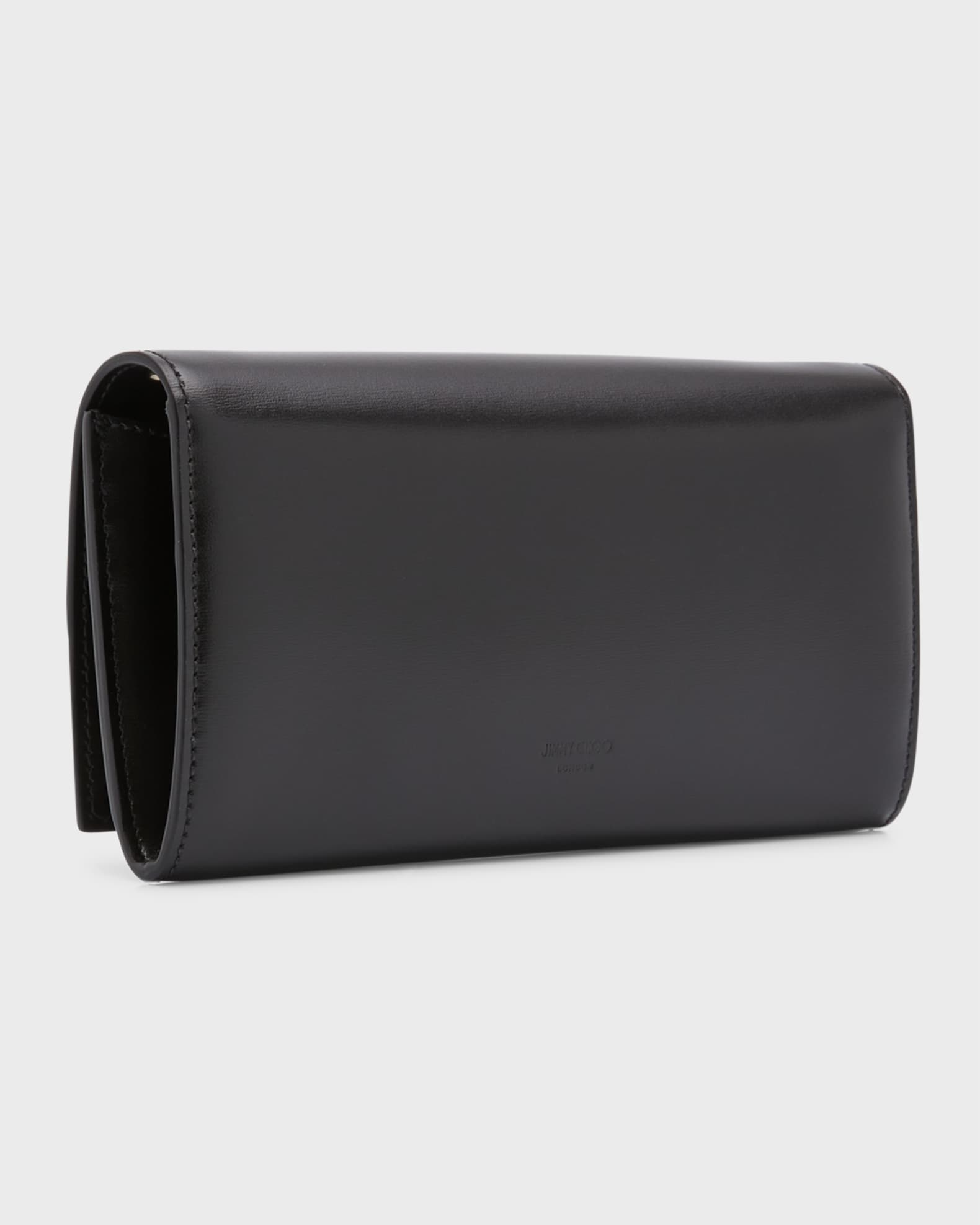 Jimmy Choo Varenne Leather Wallet with Embellished Strap