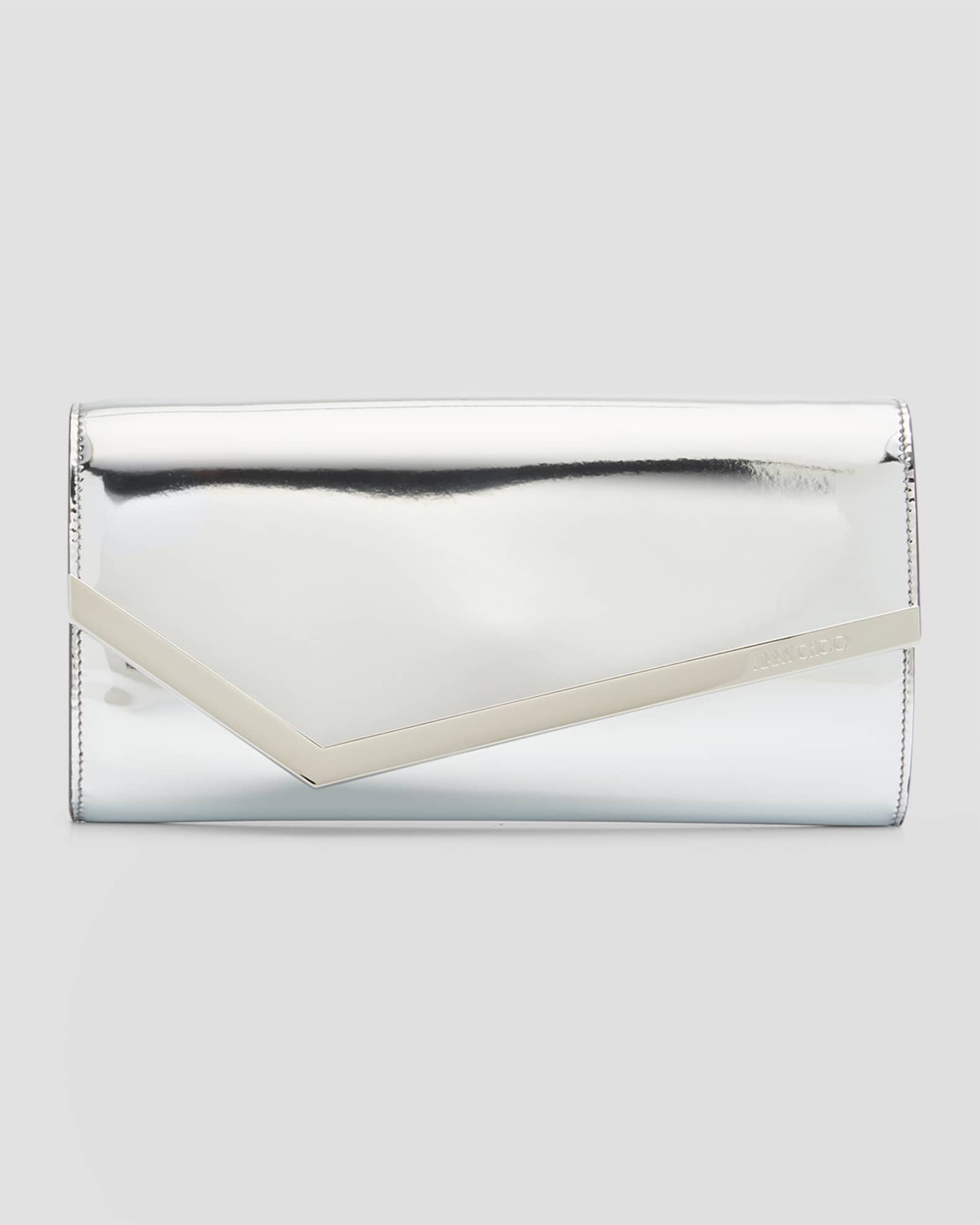 VIP【関税送料無料】希少 Jimmy Choo Emmie.Mif Bag Emmie Metallic Leather Clutch Bag | Neiman Marcus