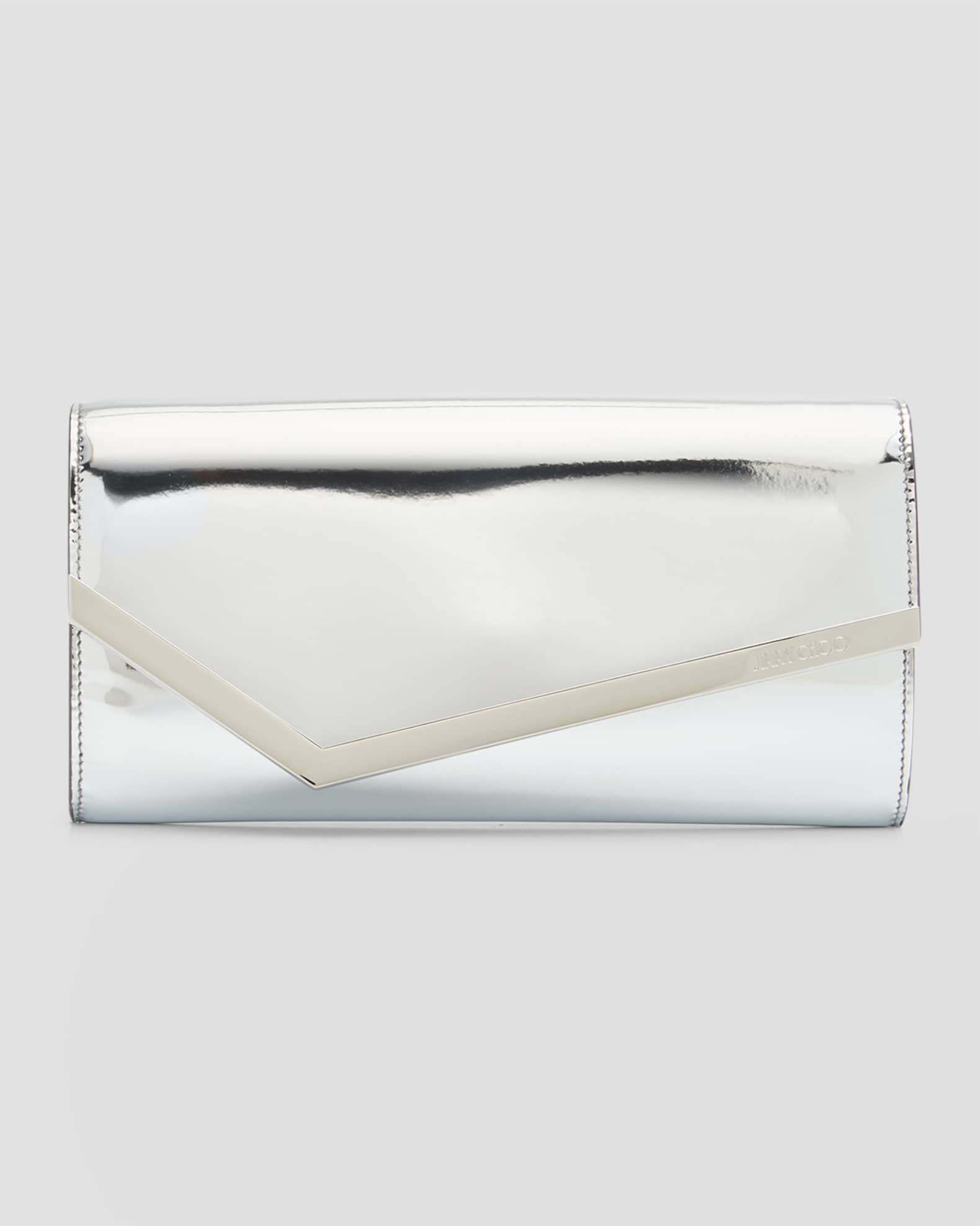 Jimmy Choo Emmie Patent Leather Clutch Bag - Farfetch