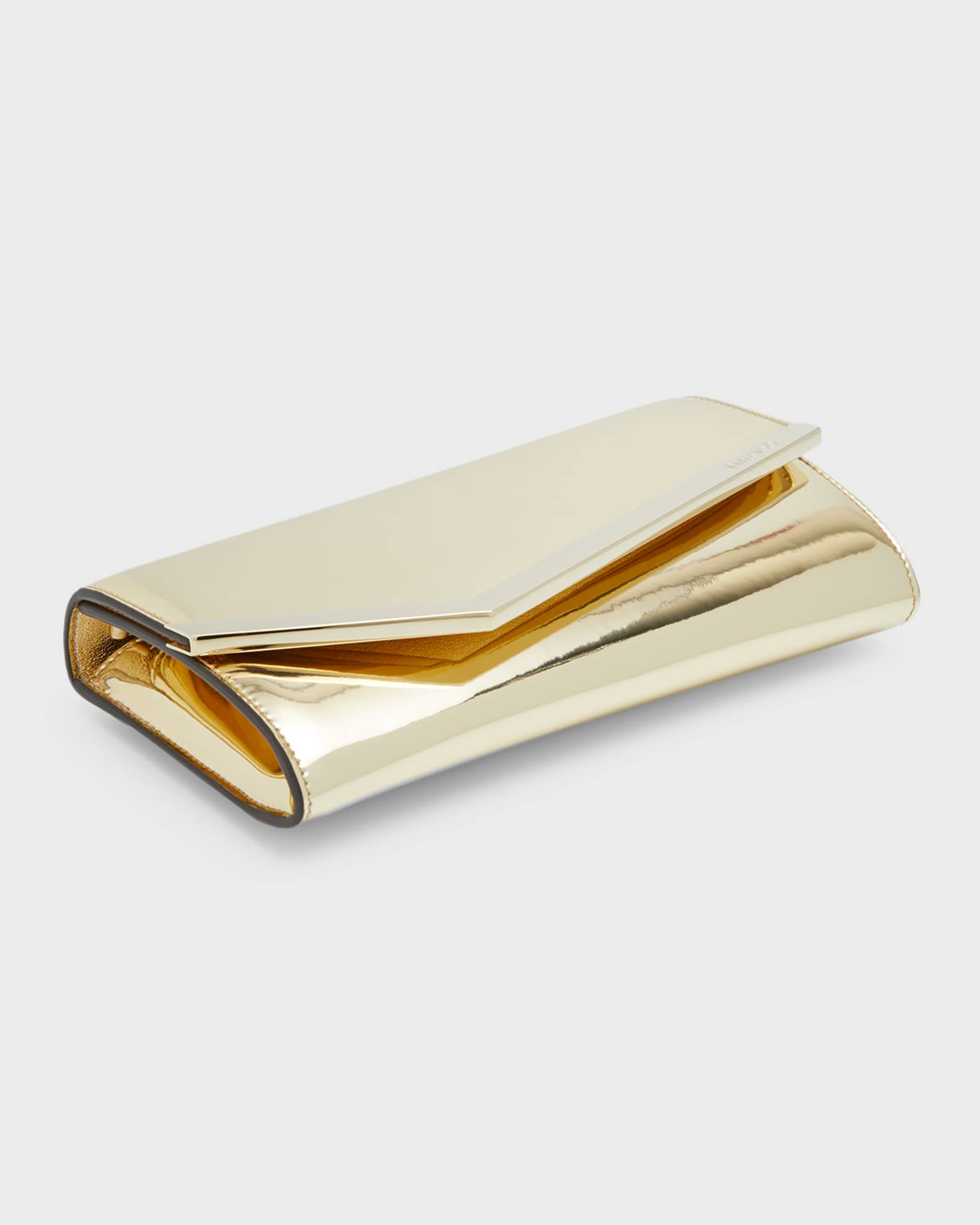 Emmie Metallic Leather Clutch Bag