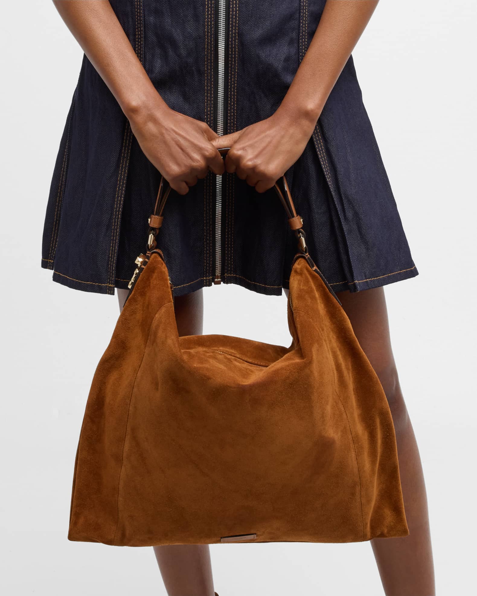 Jimmy Choo Ana Zip Suede Hobo Bag Neiman Marcus