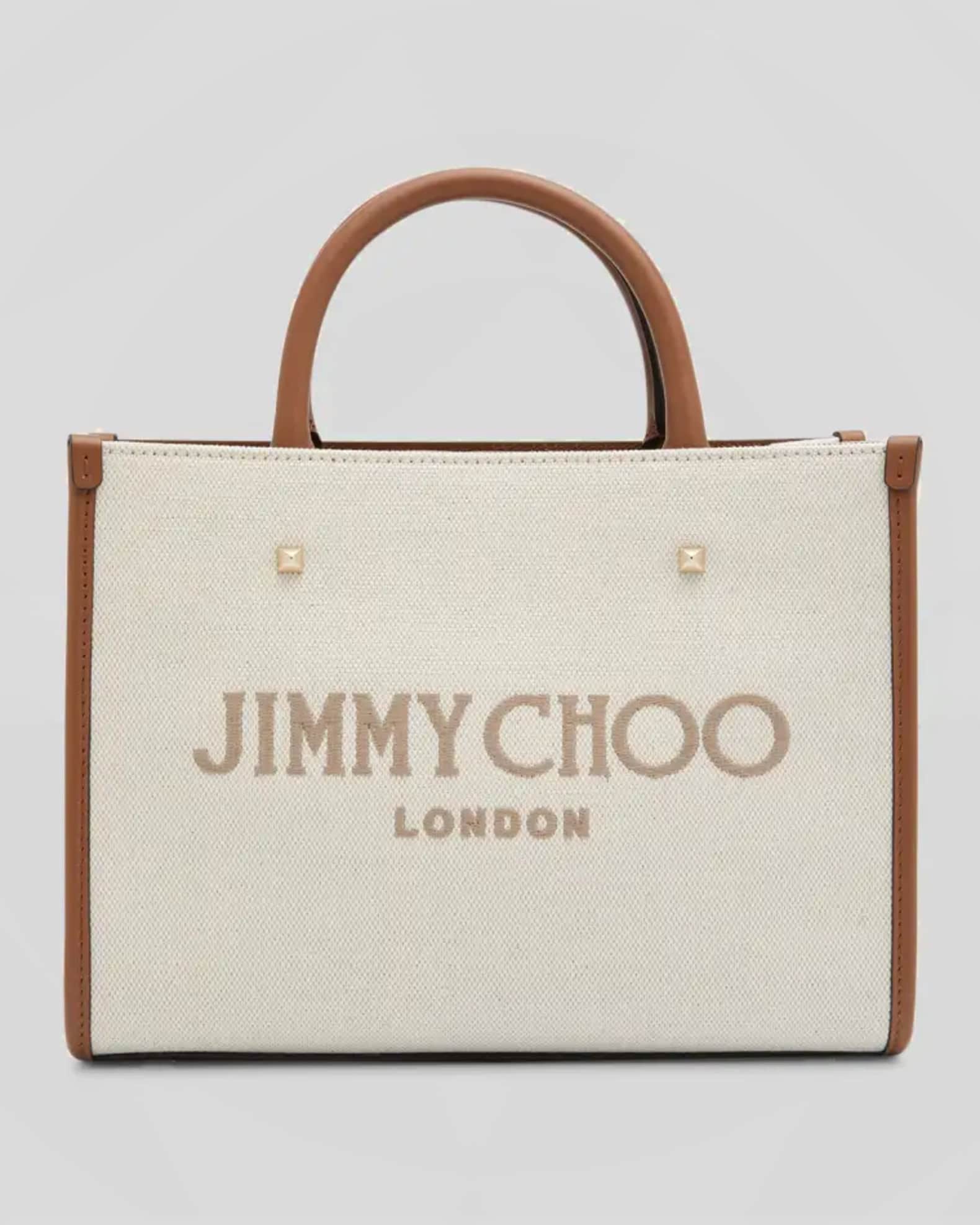 Jimmy Choo Varenne Logo Canvas Tote Bag | Neiman Marcus