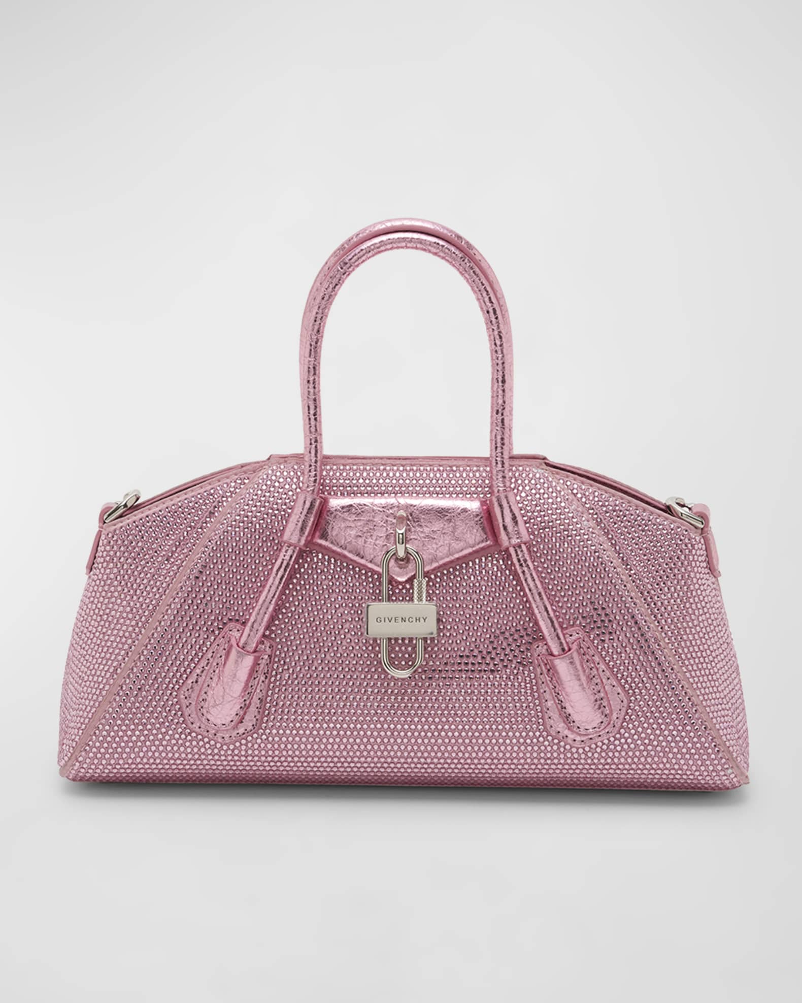 Givenchy Mini Antigona Top-Handle Bag in Box Leather Soft Pink