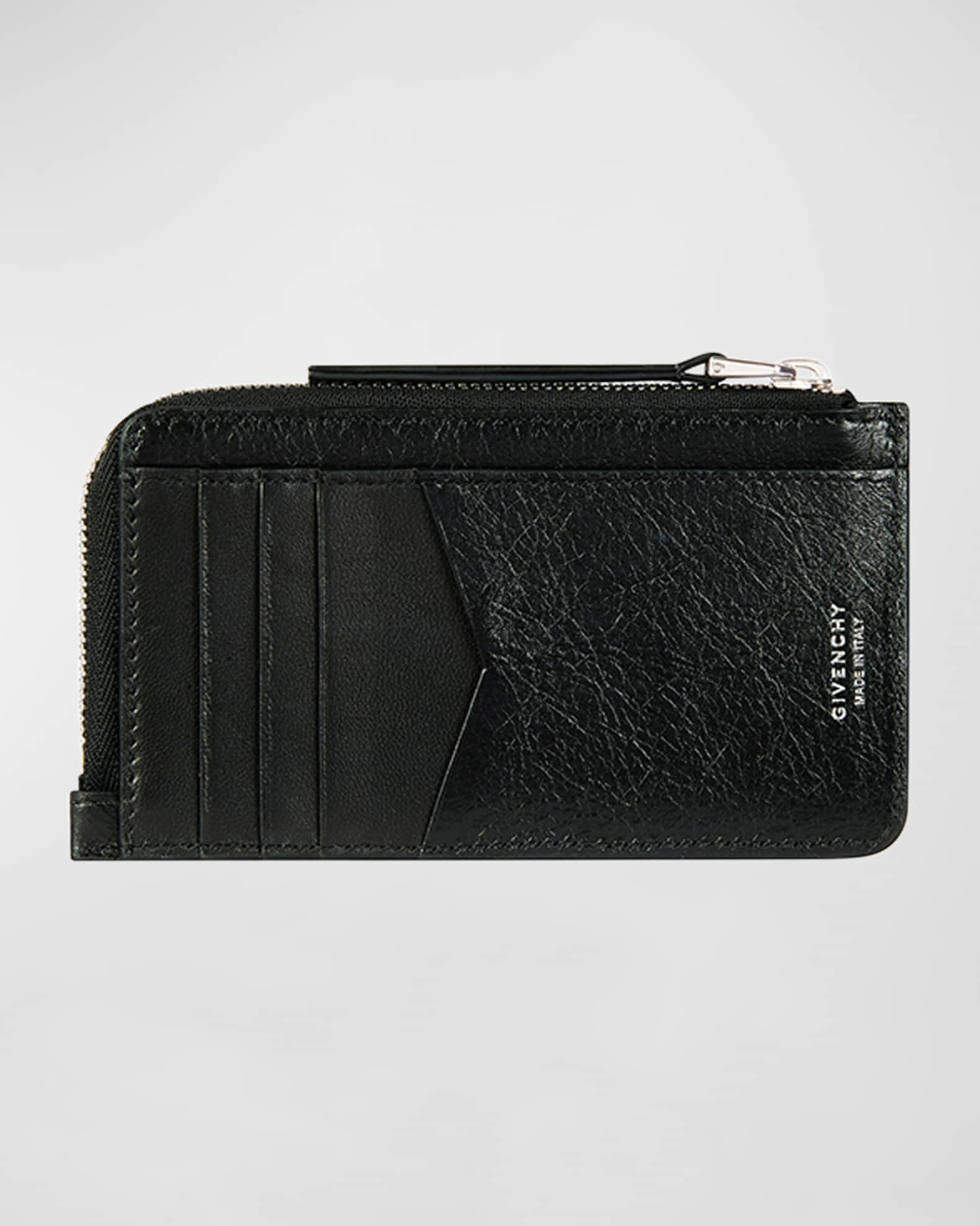 Givenchy Voyou Zipped Cardholder in Tumbled Leather | Neiman Marcus