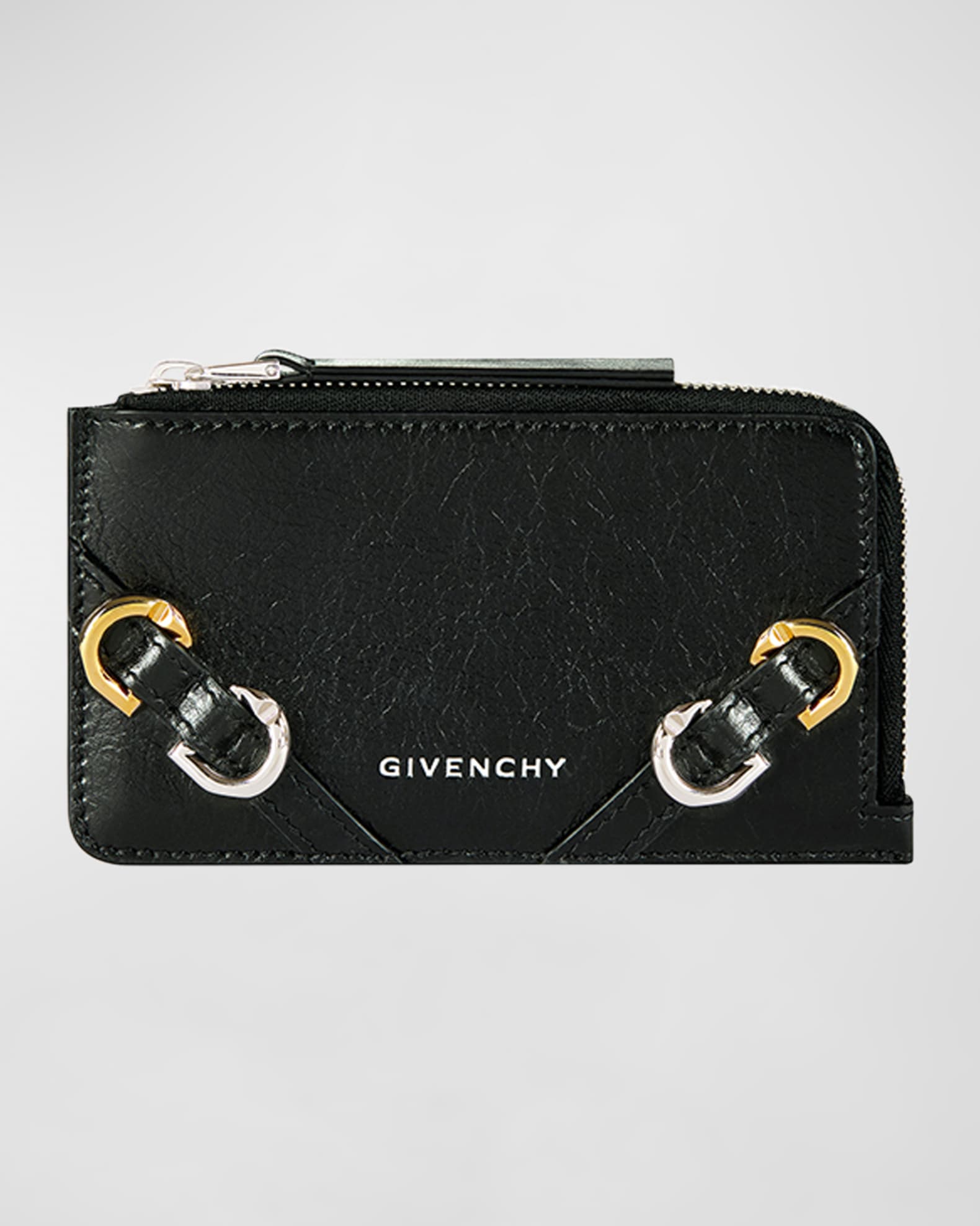 Voyou Zipped Cardholder in Tumbled Leather 0