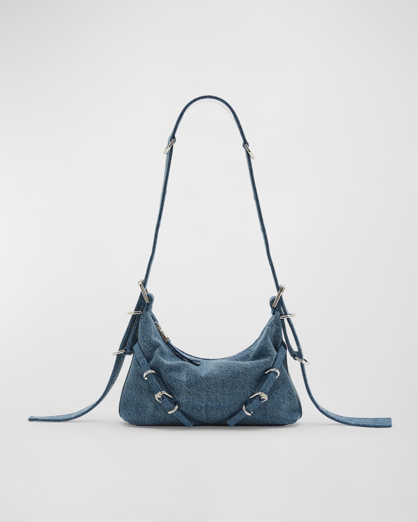 Givenchy Voyou Mini Shoulder Bag in Washed Denim | Neiman Marcus