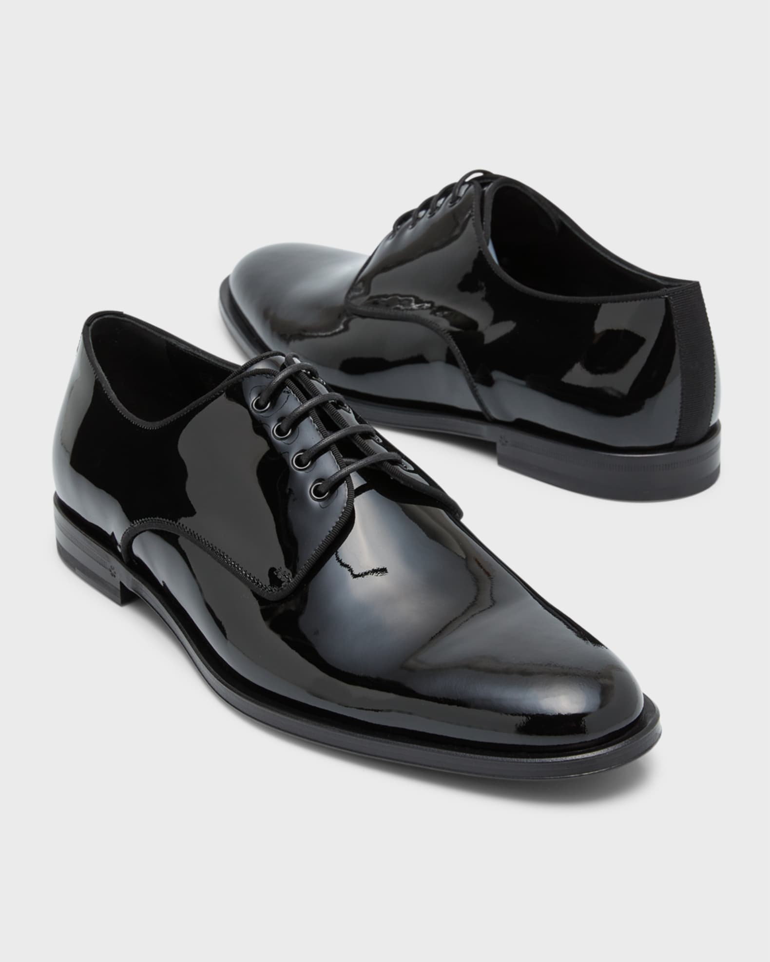 Dolce&Gabbana Men's Patent Leather Derby Shoes | Neiman Marcus